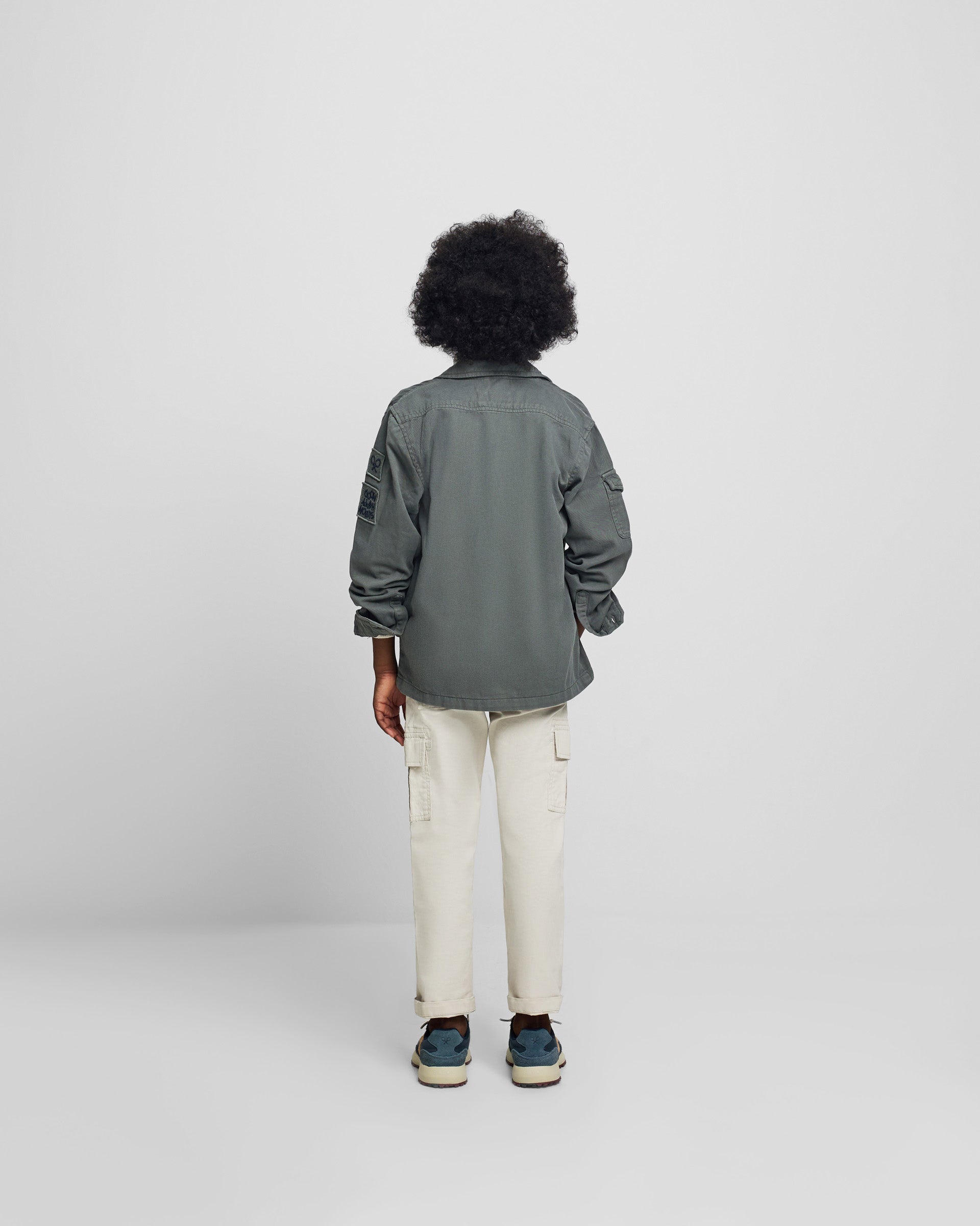 Kids jacket with patch pockets in green