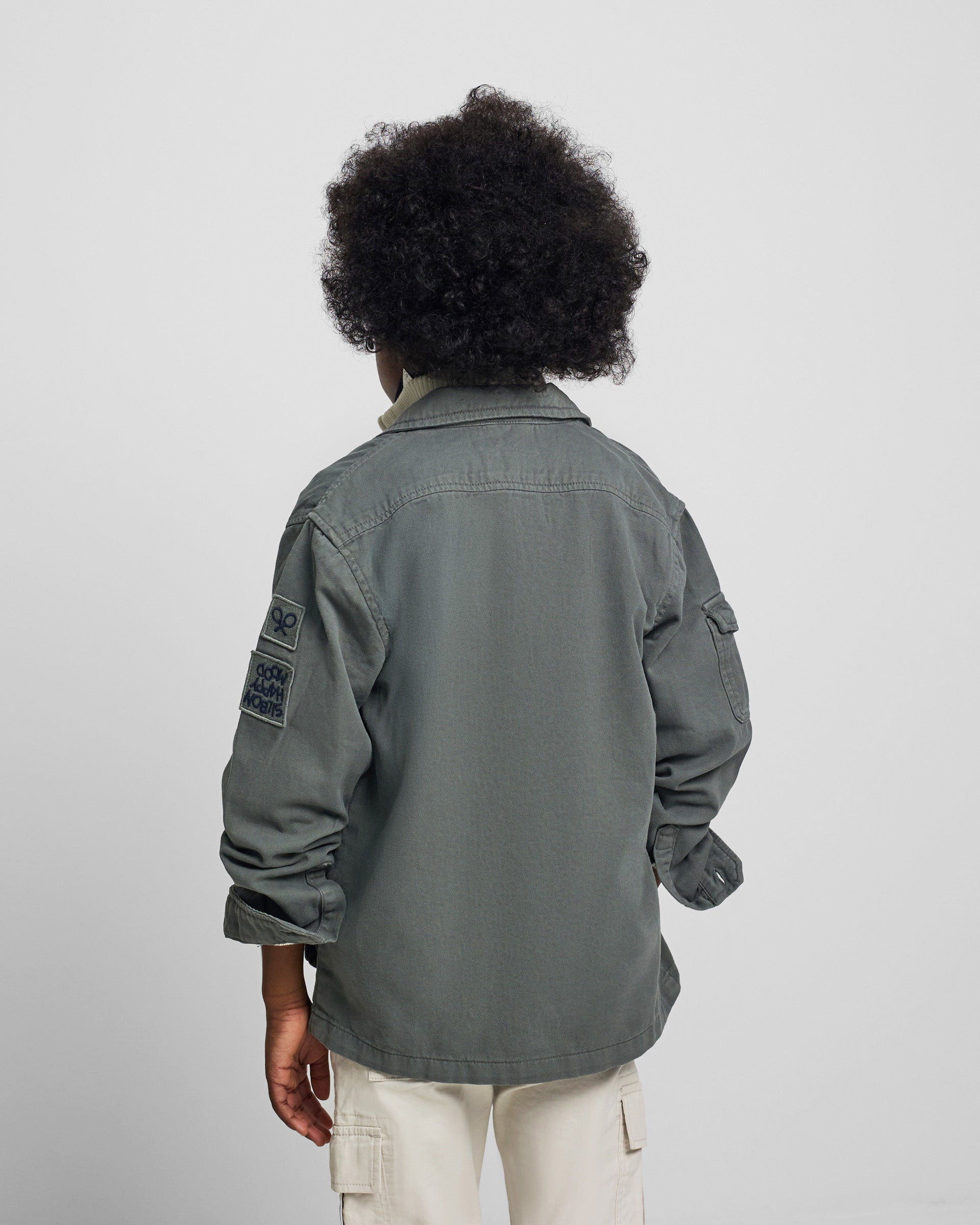 Kids jacket with patch pockets in green