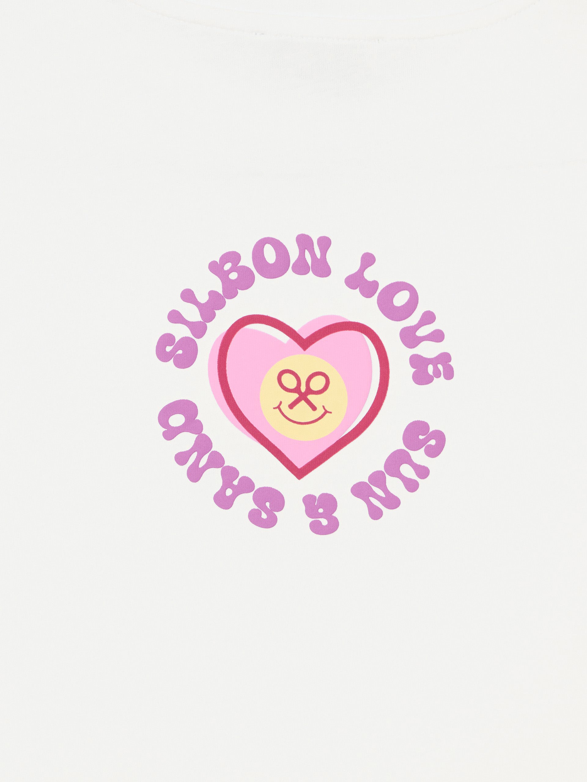 Camiseta girl silbon love blanca