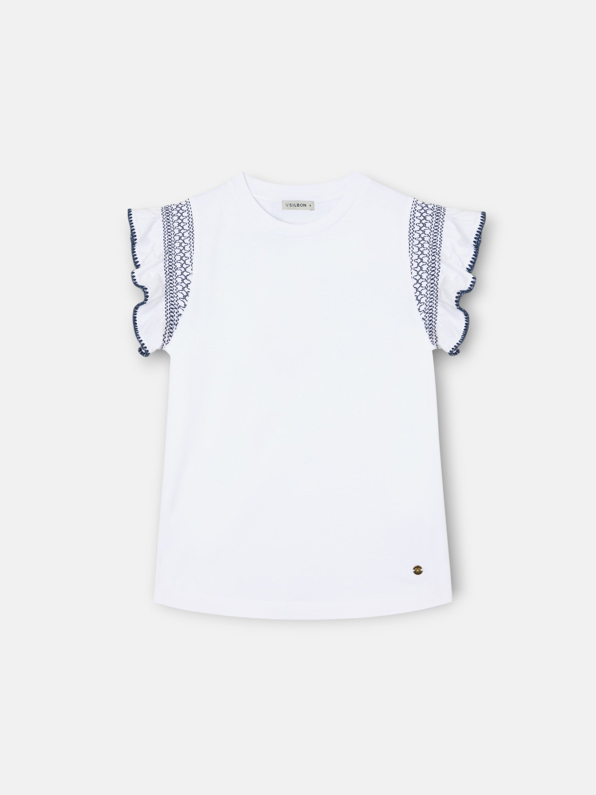 Camiseta girl bordado mangas blanca