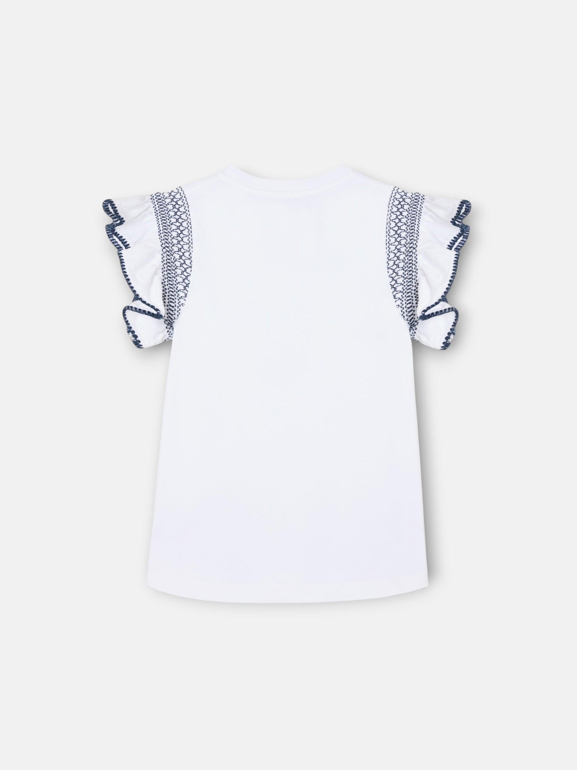 Camiseta girl bordado mangas blanca