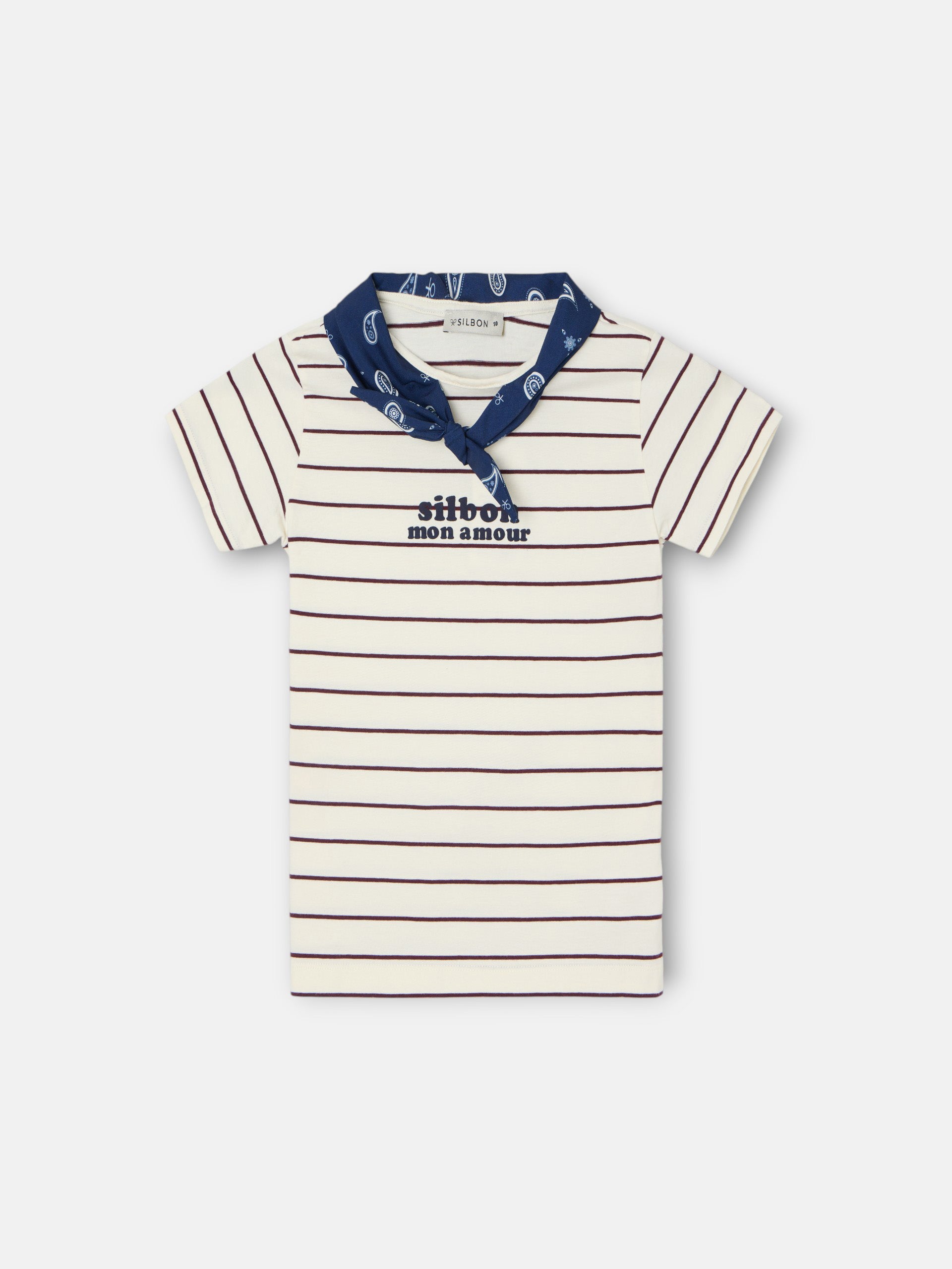 Camiseta girl aplique silbon bandana azul