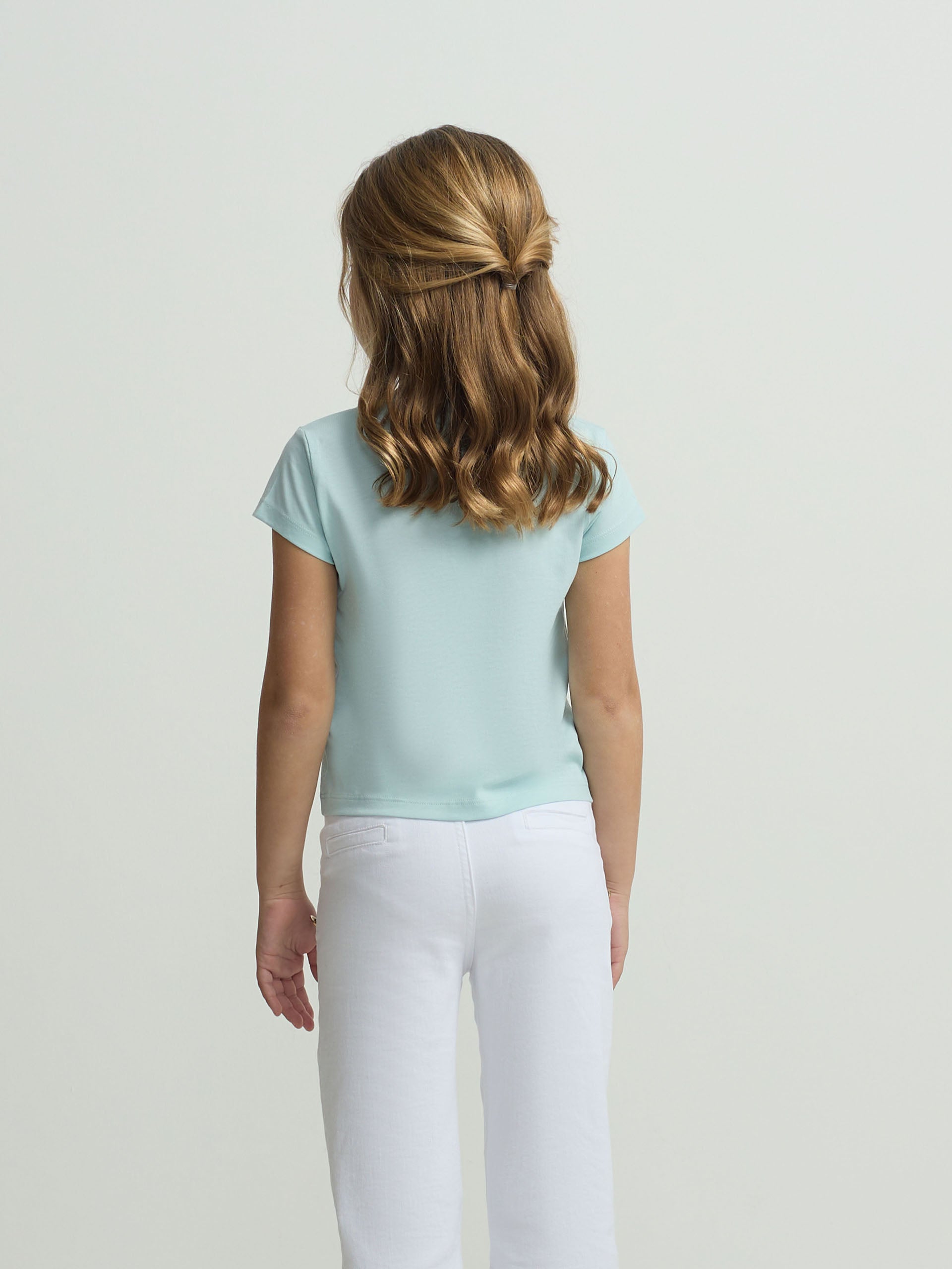 Girl's multicolor rackets blue t-shirt