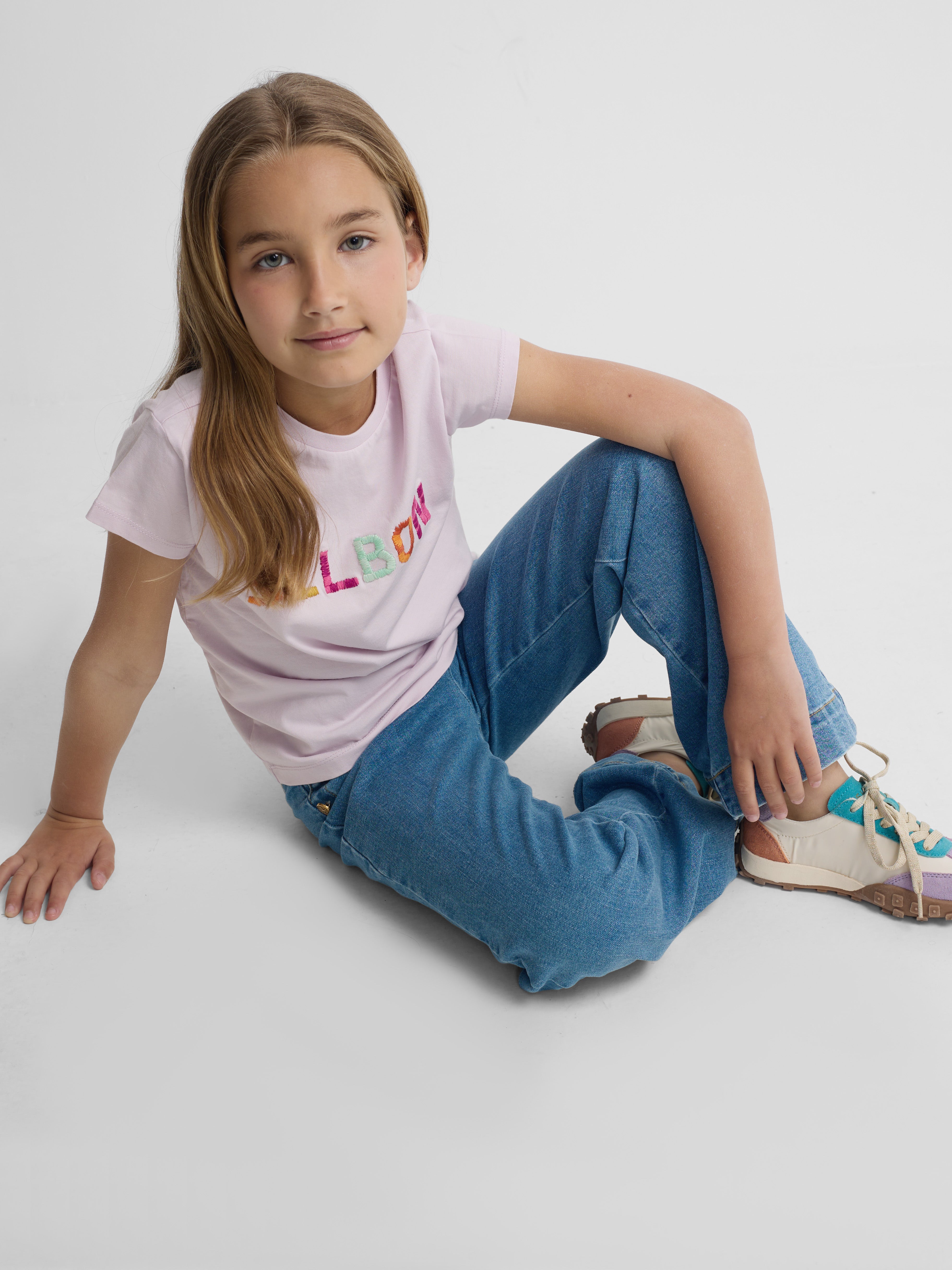 Camiseta girl bordados silbon lila