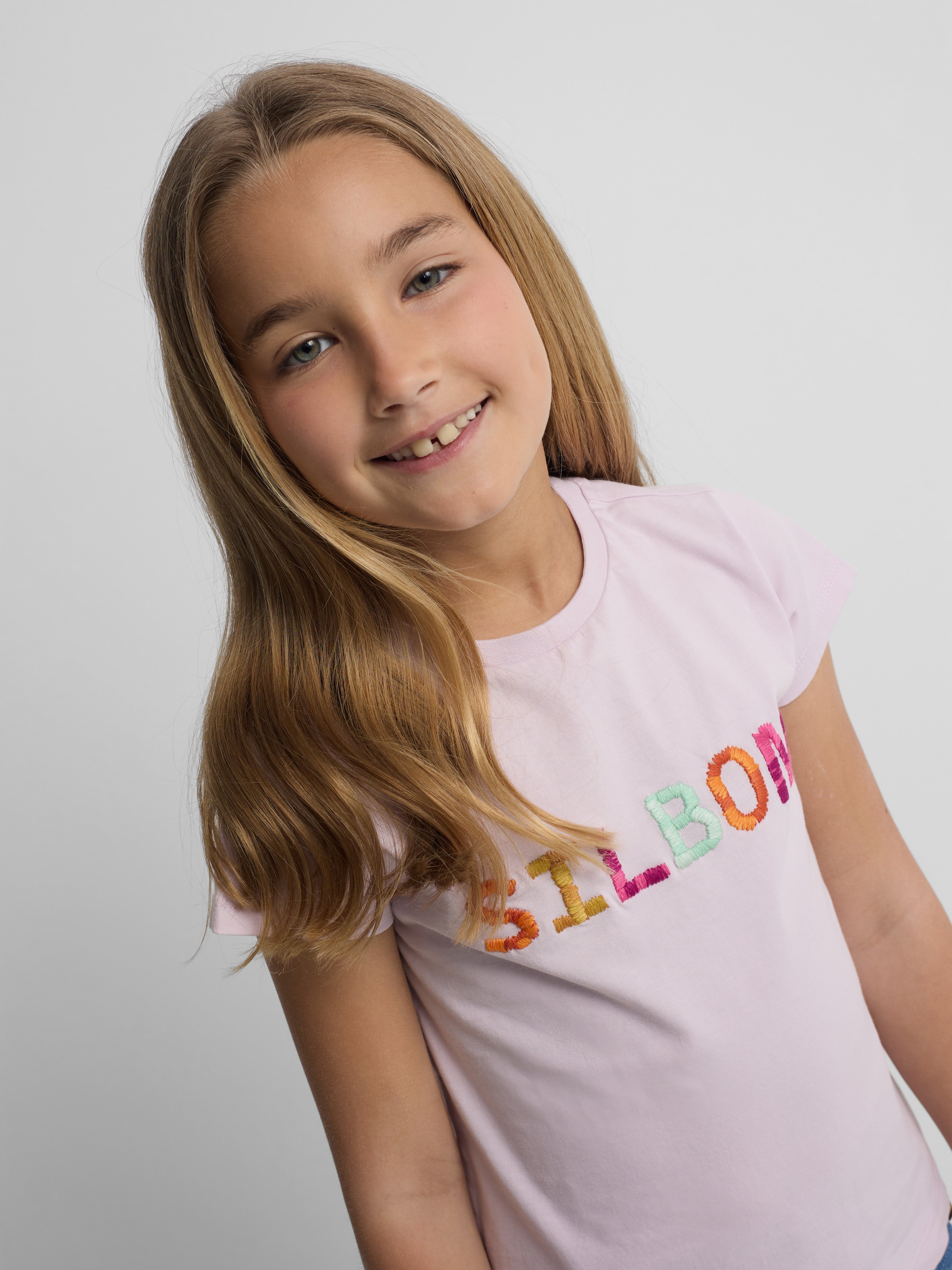 Camiseta girl bordados silbon lila