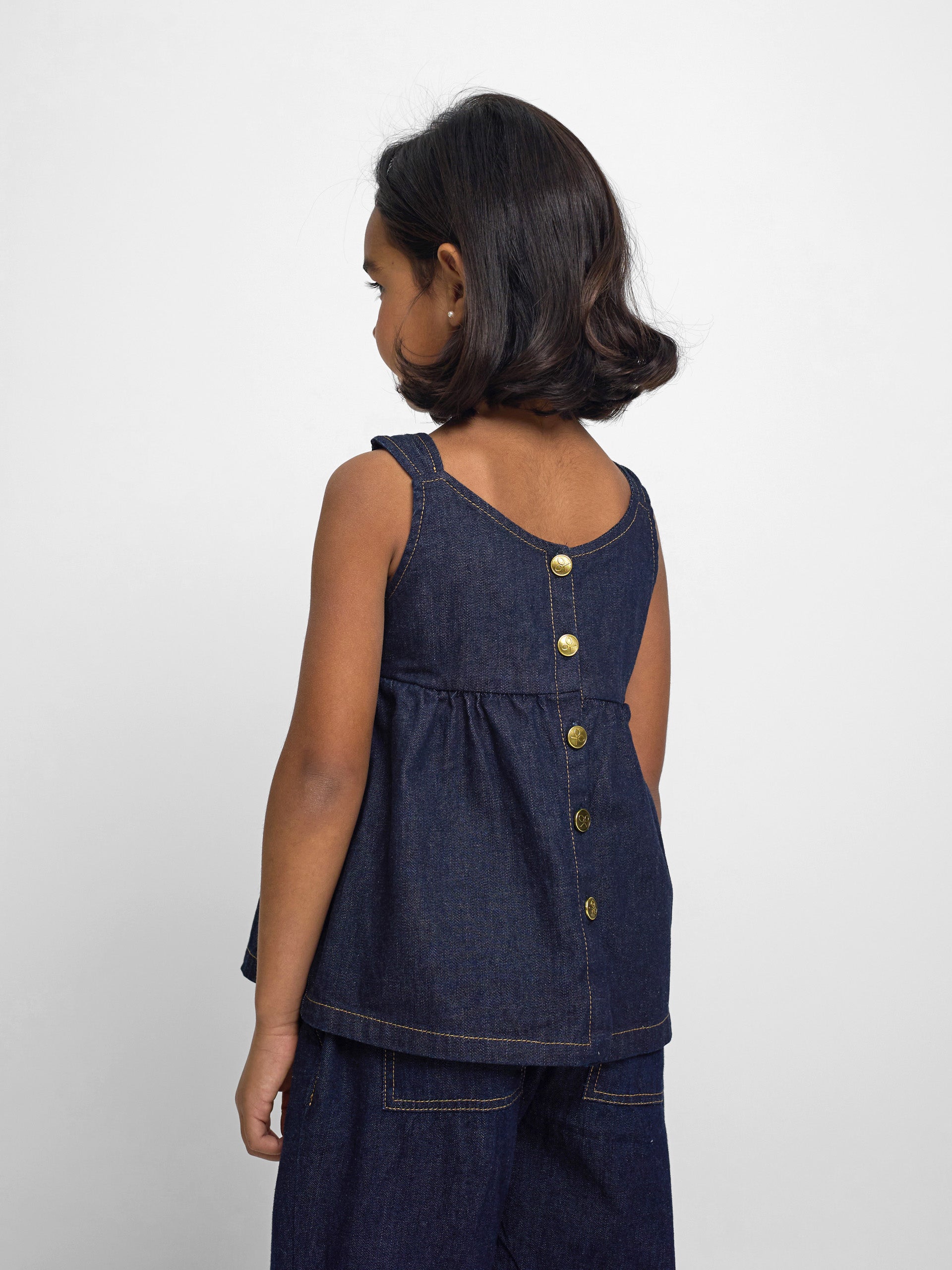 Top girl denim azul
