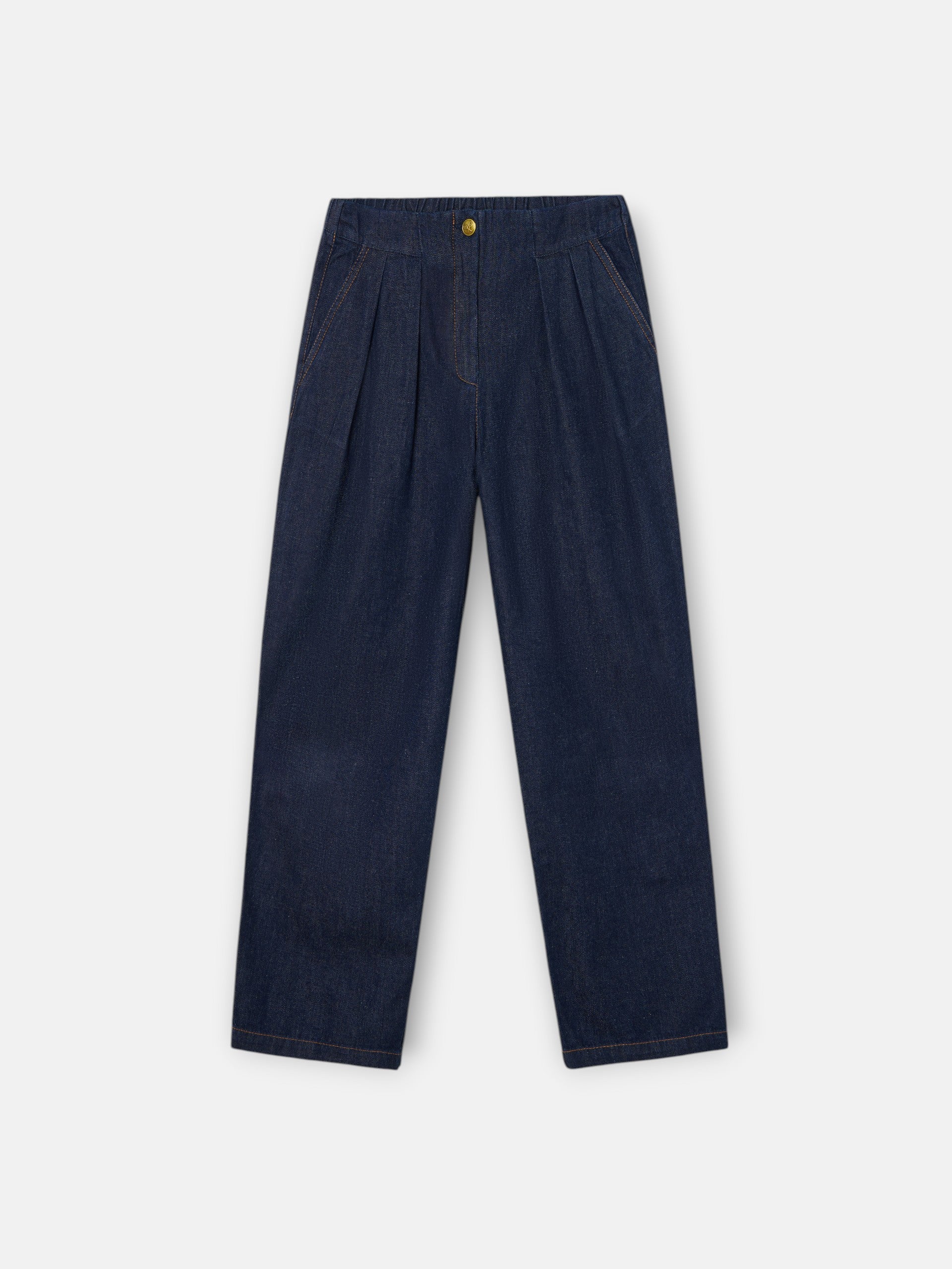 Pantalon fille denim bleu