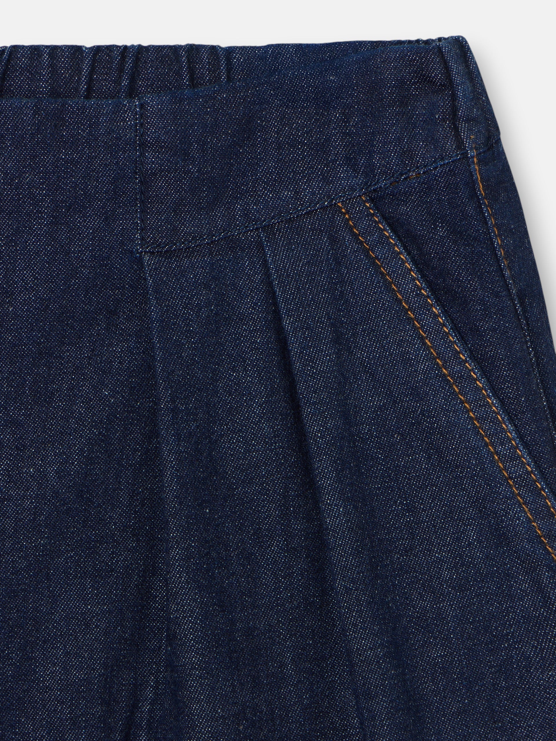 Pantalon fille denim bleu