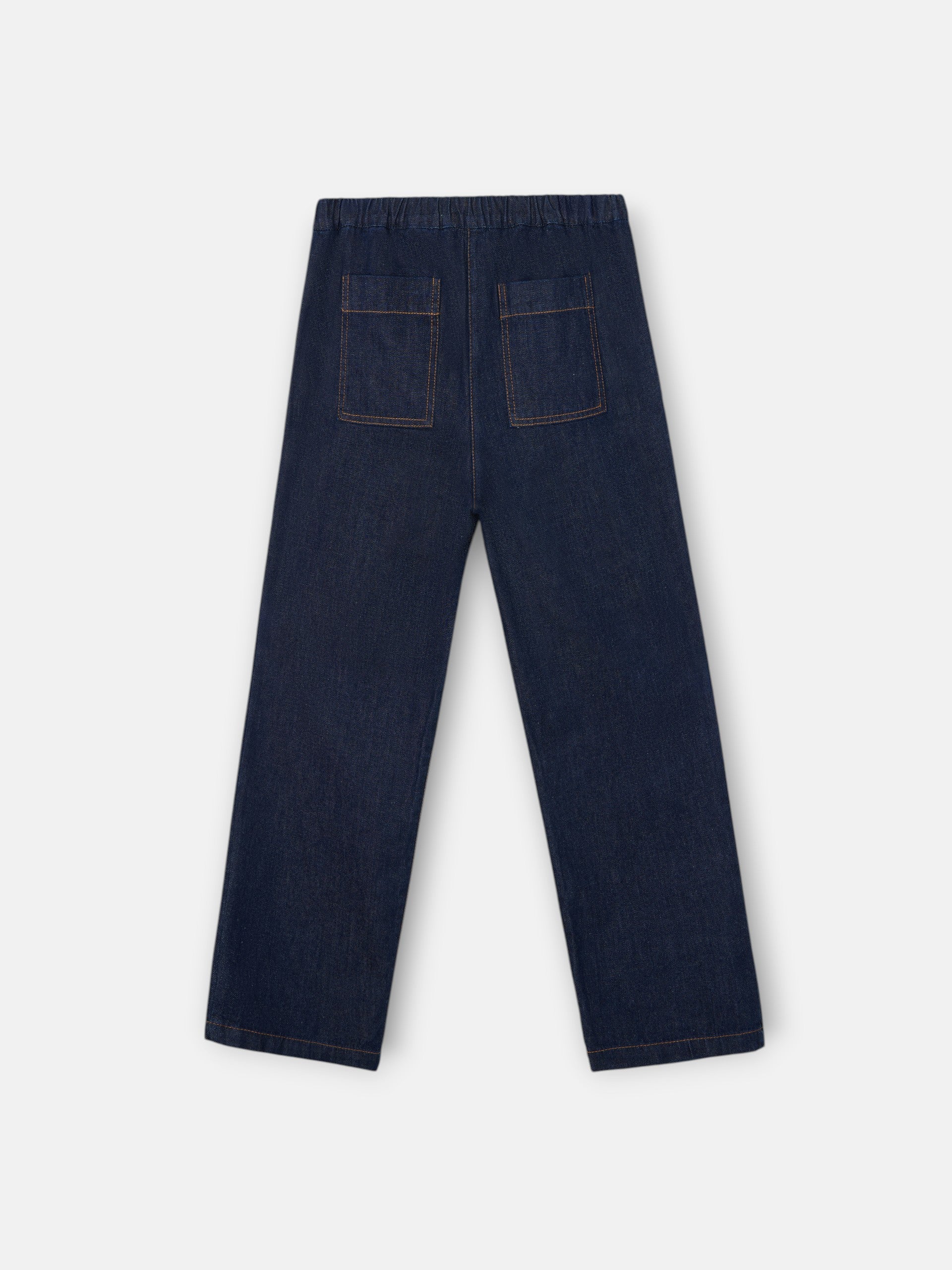 Pantalon fille denim bleu