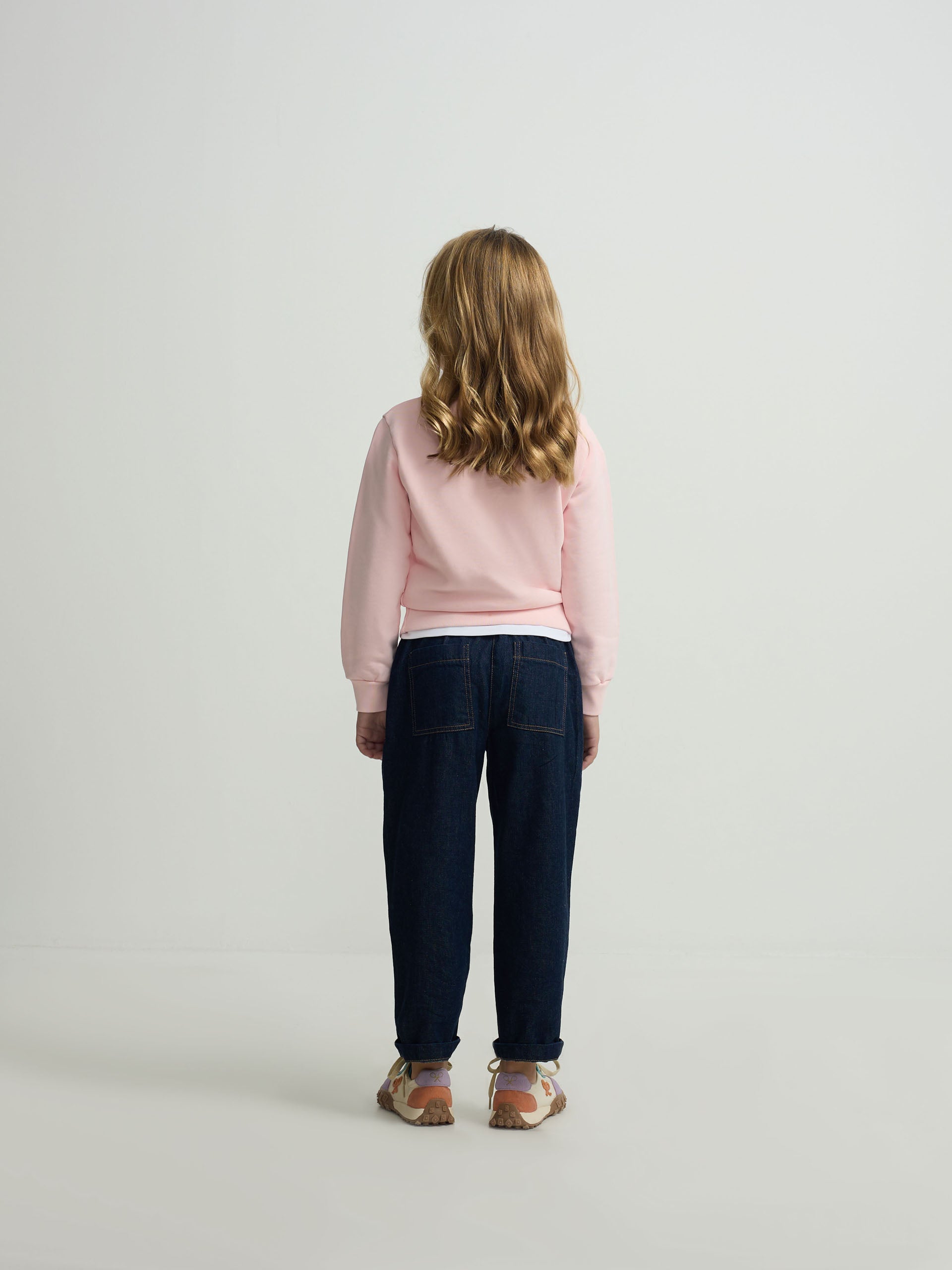 Pantalon fille denim bleu