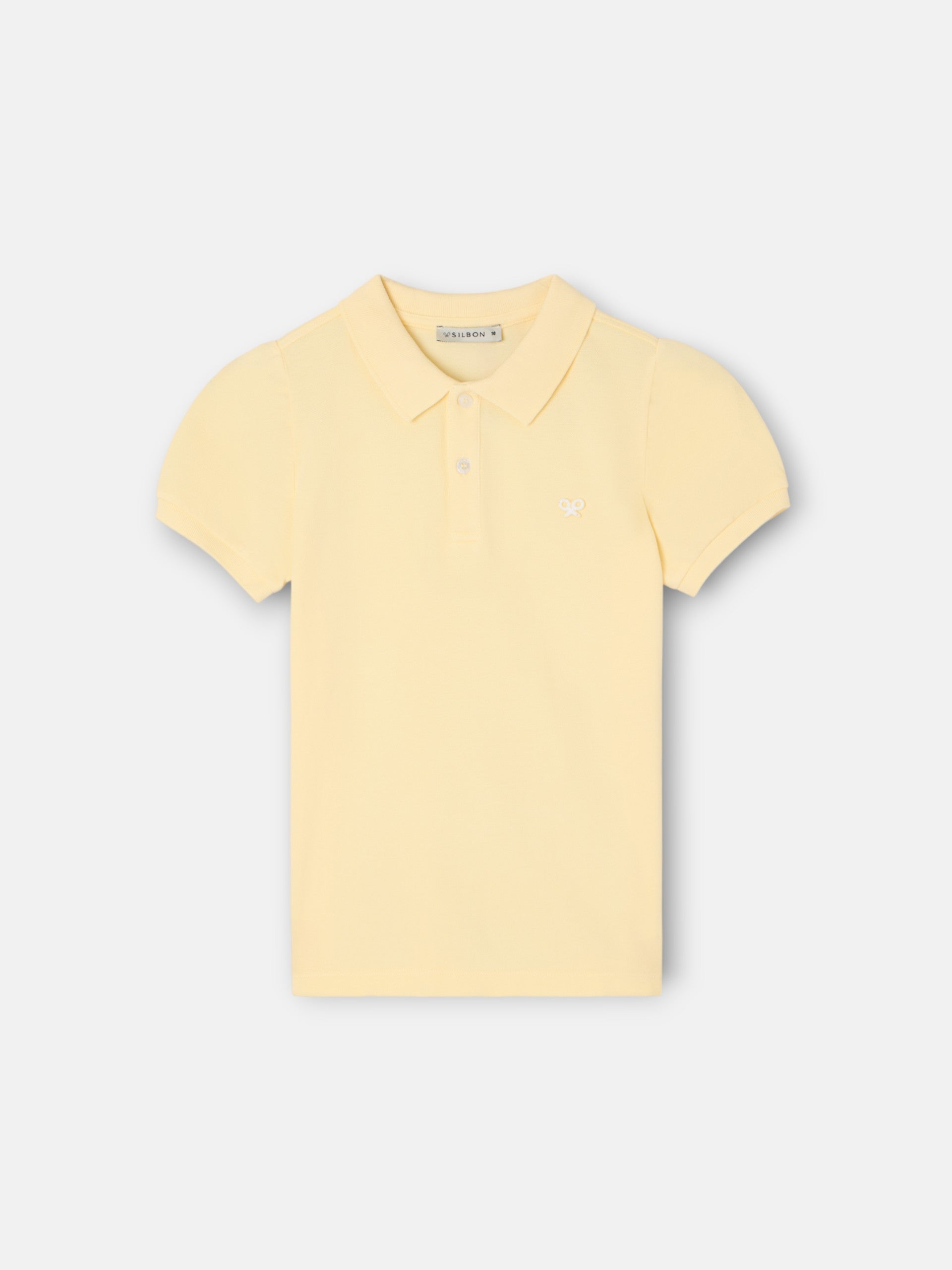 Puff sleeve yellow girl polo