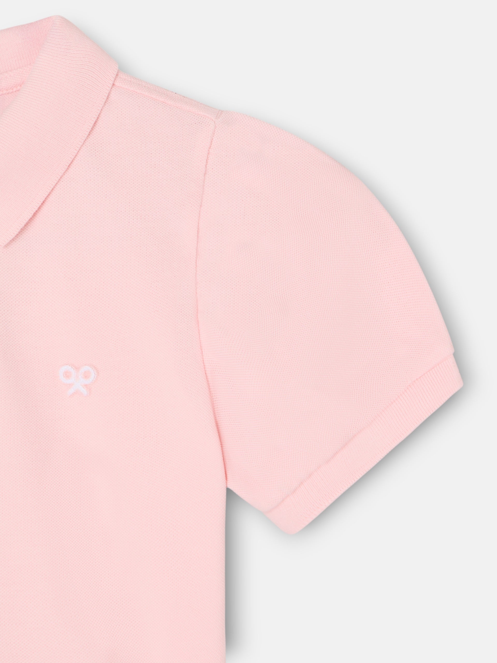 Polo girl manga abullonada rosa claro