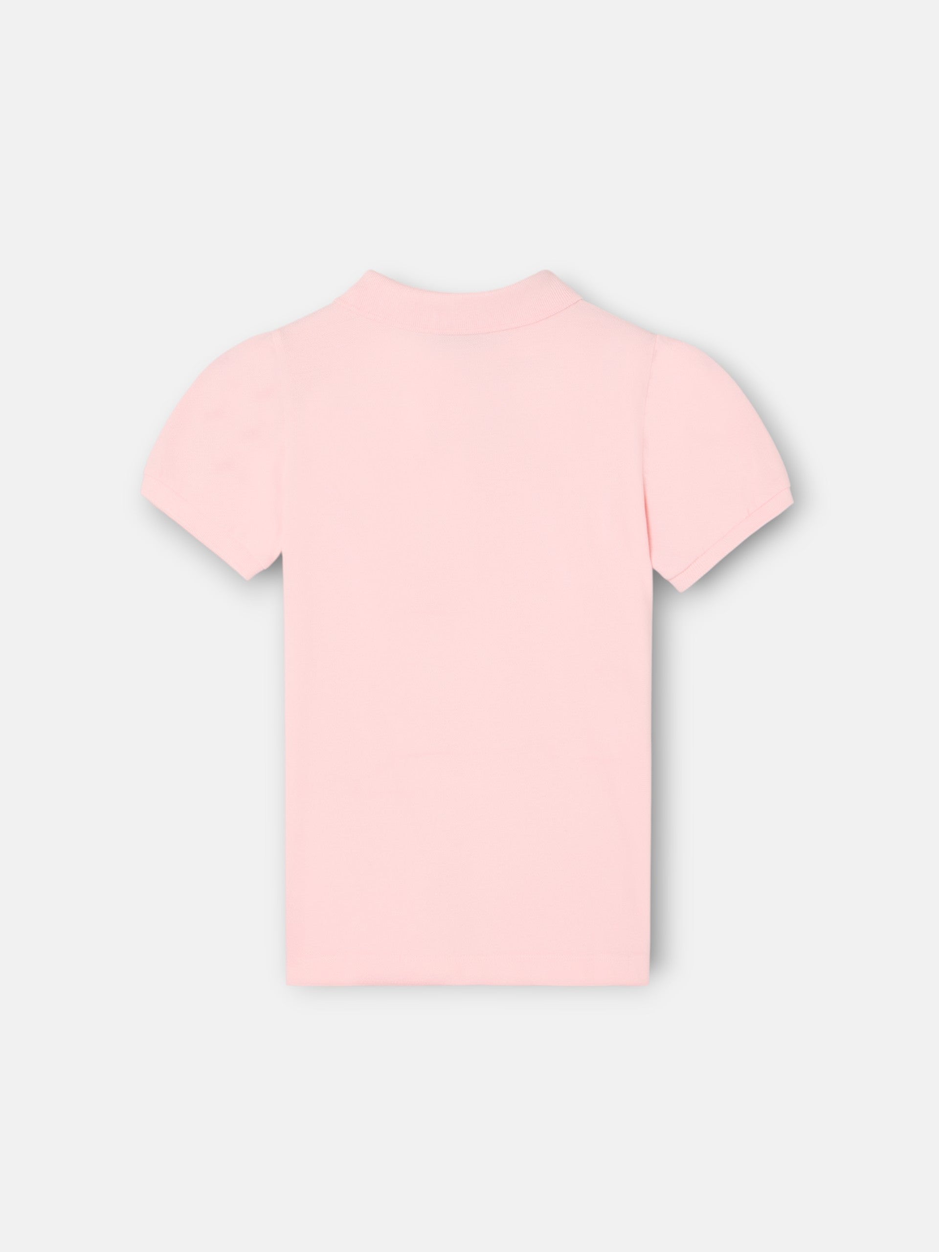 Polo girl manga abullonada rosa claro
