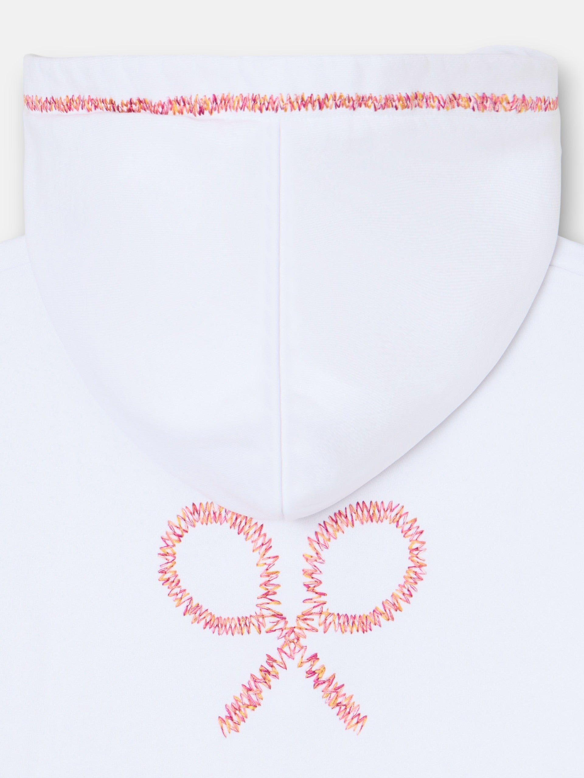 Sudadera girl capucha raqueta etnica blanca