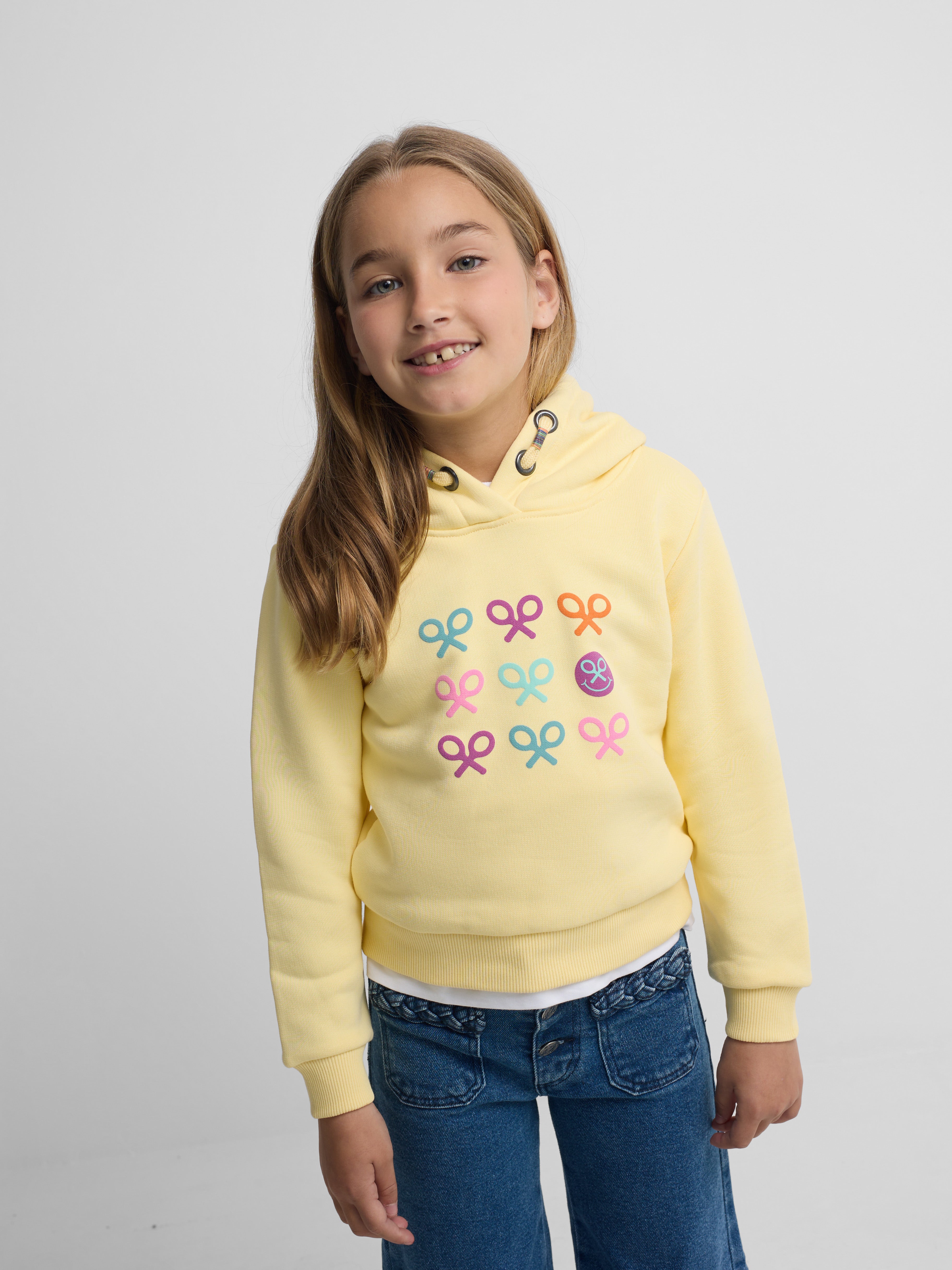 Sudadera girl raquetas multicolor amarilla
