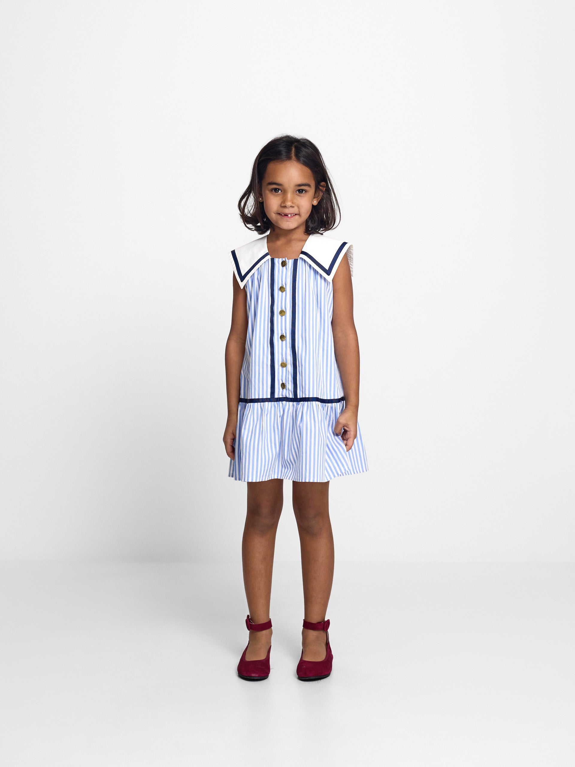 Vestido girl marinero rayas azules