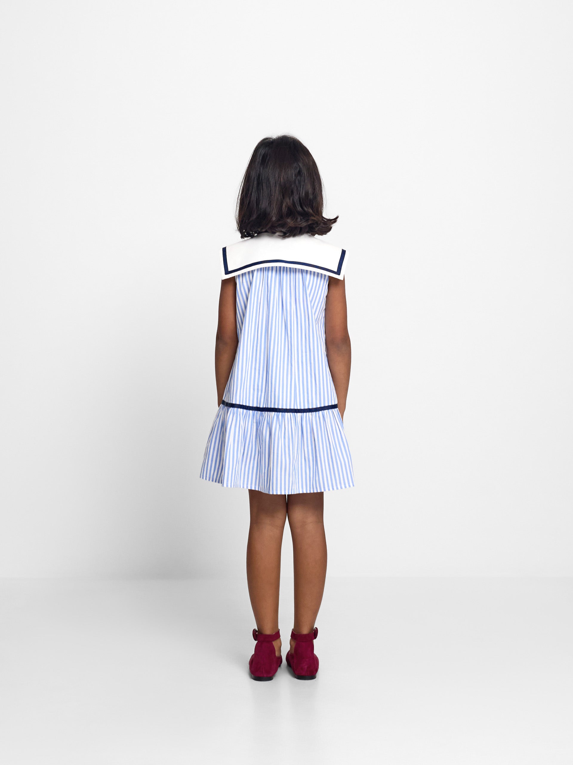 Vestido girl marinero rayas azules