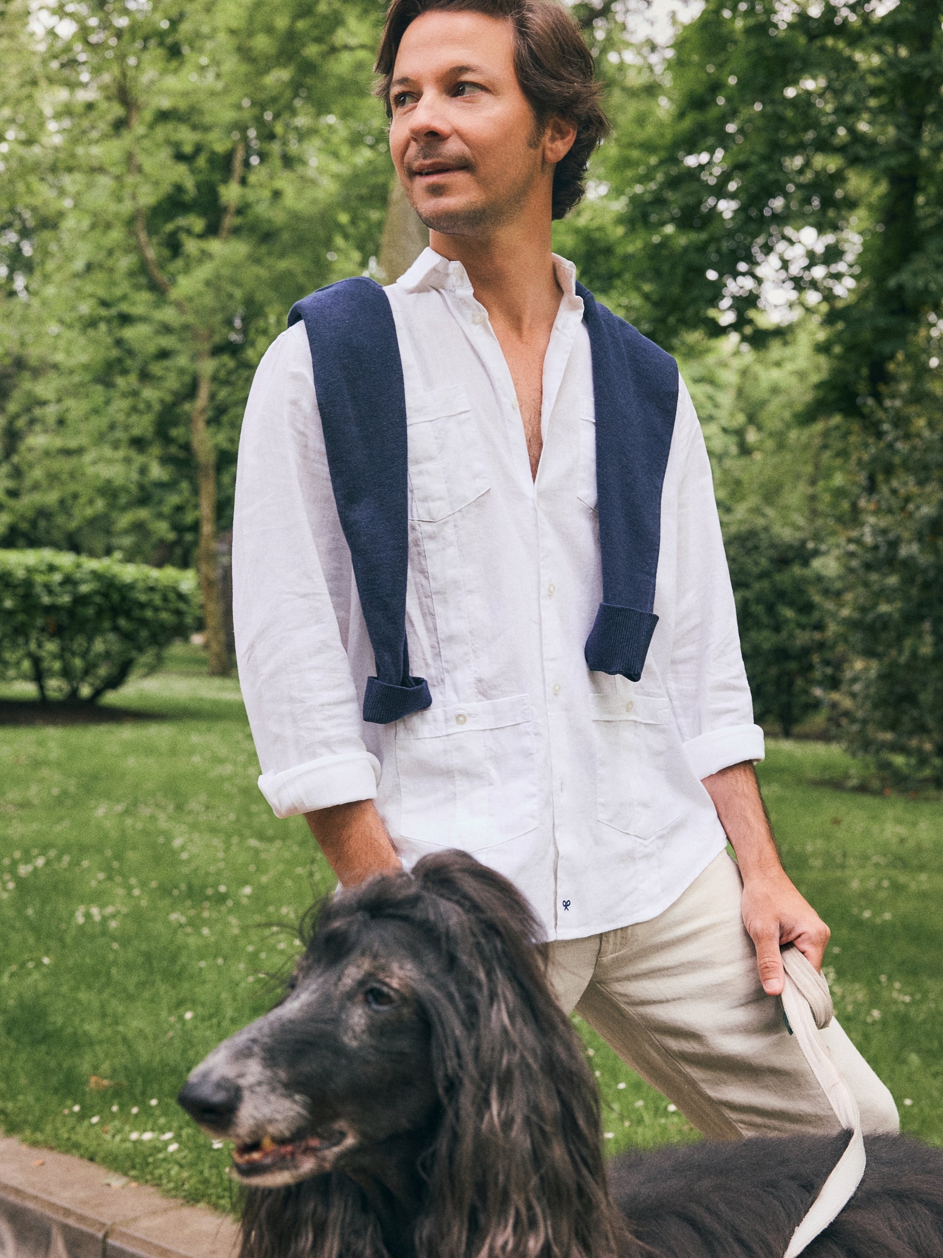 Guayabera sport lino blanca