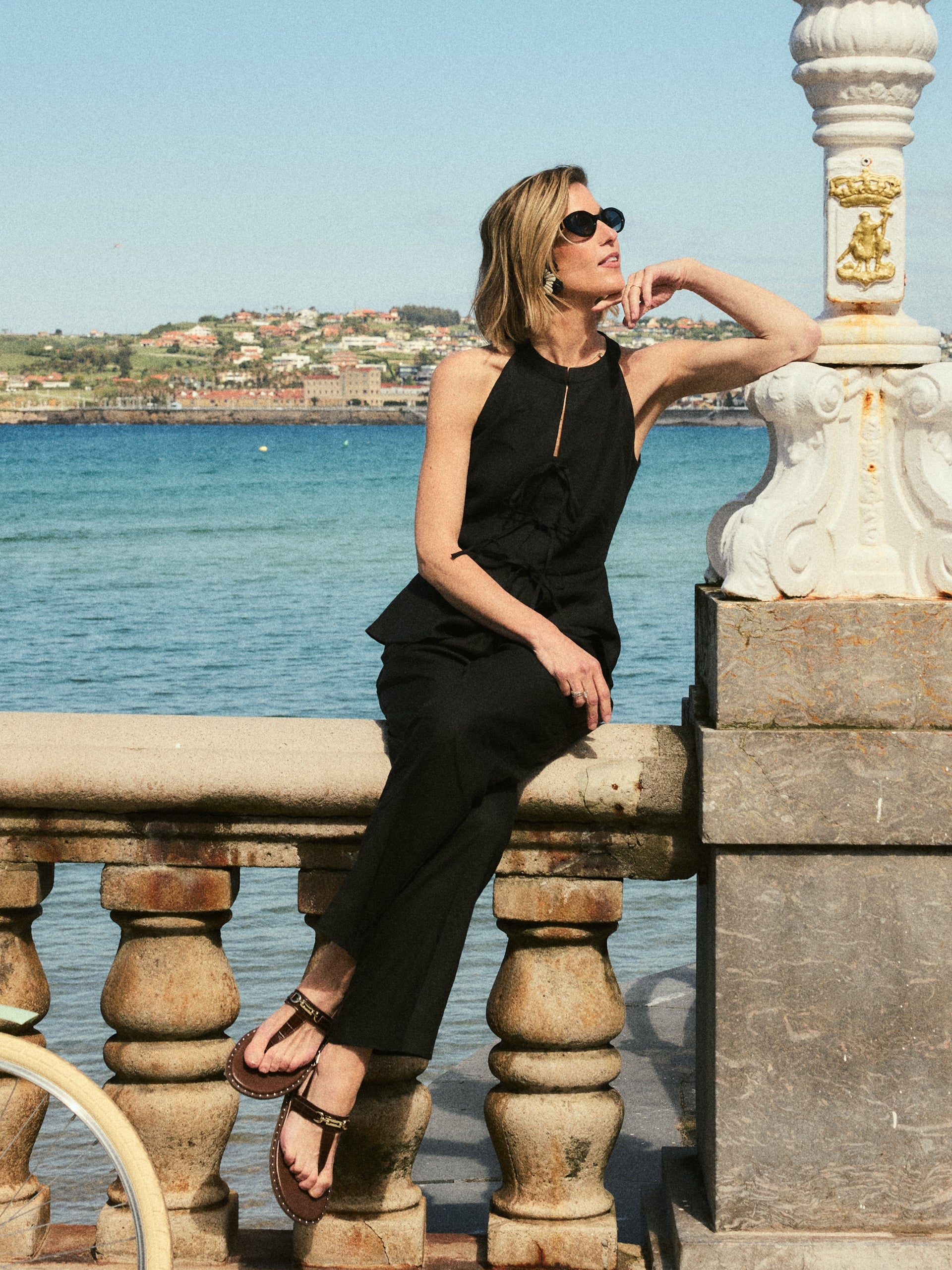 Pantalon lino negro