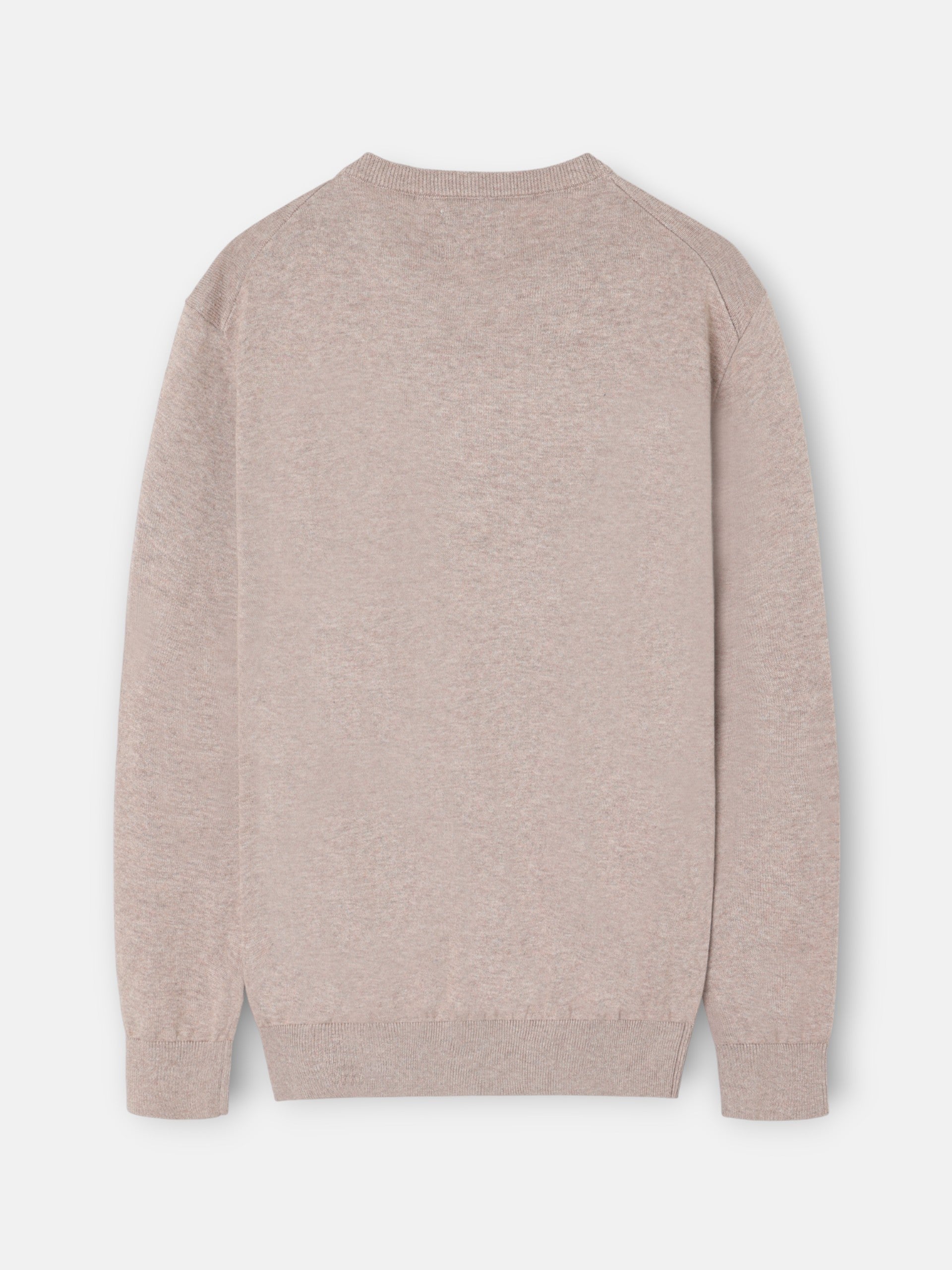Jersey liso cuello caja beige medio