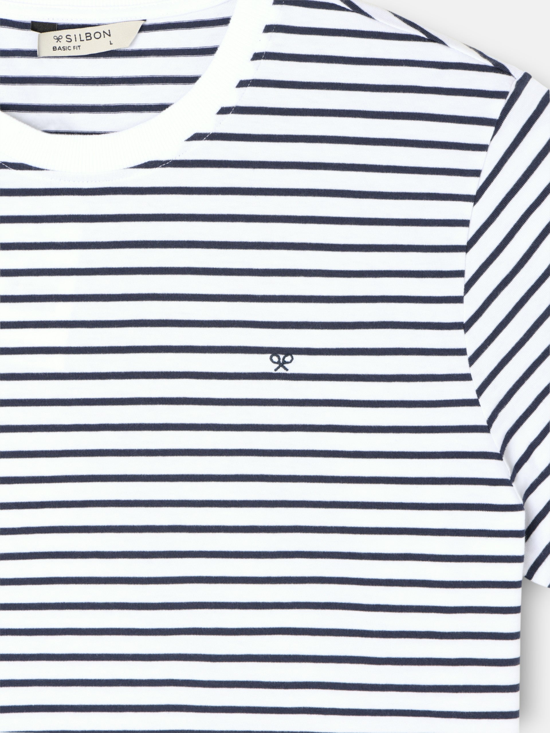 T-shirt à fines rayures cruise blanche