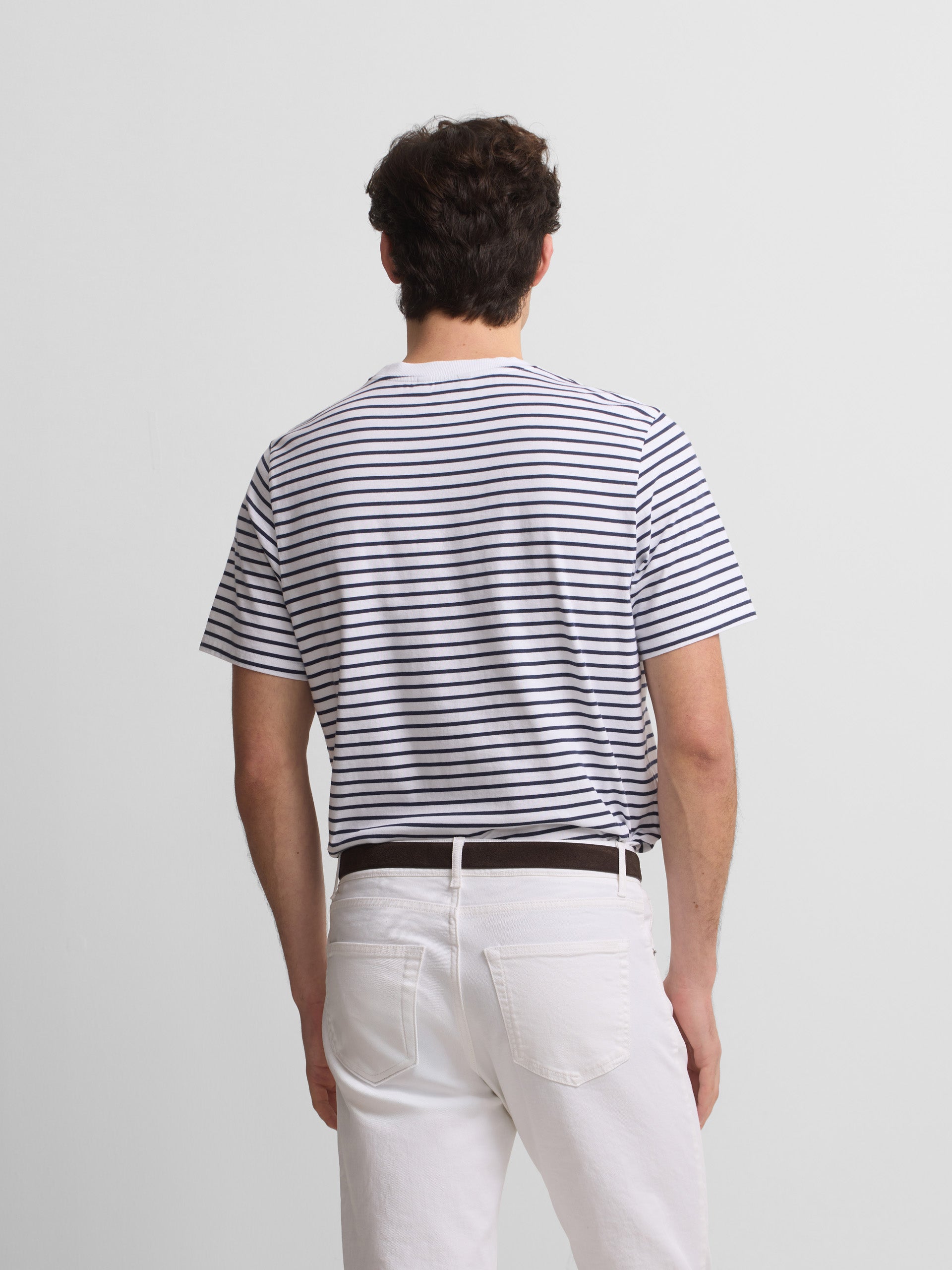 T-shirt à fines rayures cruise blanche