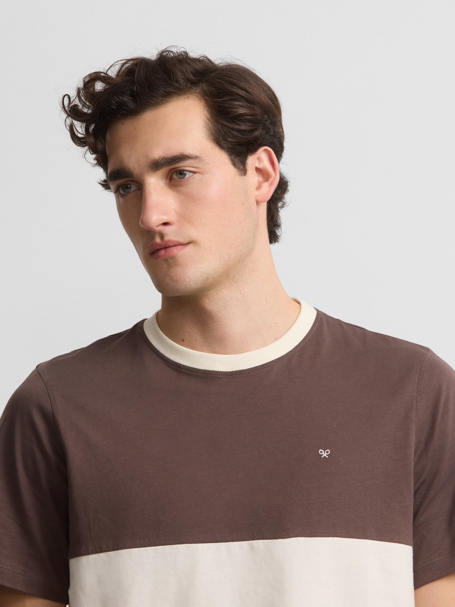 Camiseta raya horizontal cruise marron