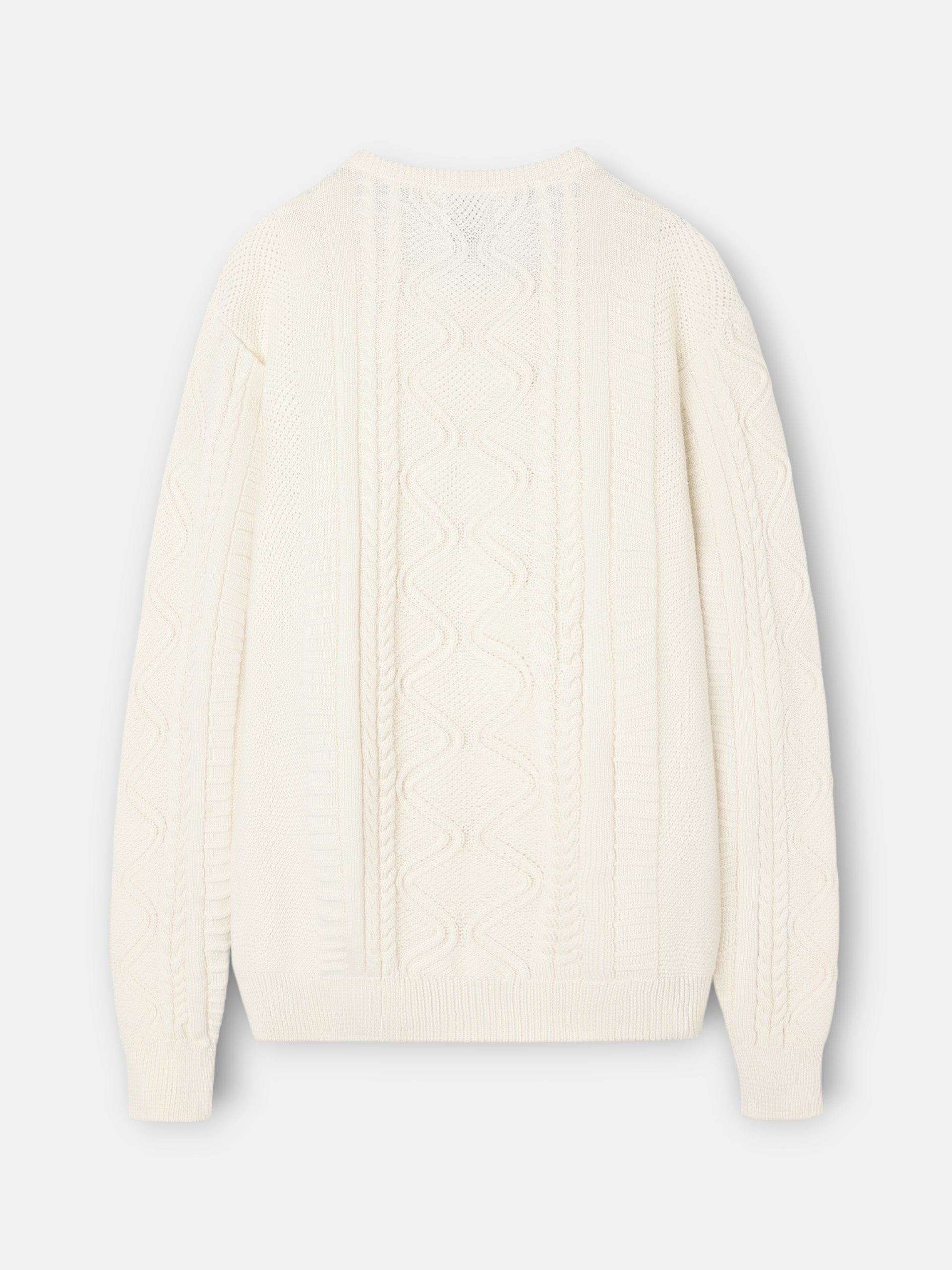 Pull torsadé patch cruise crème