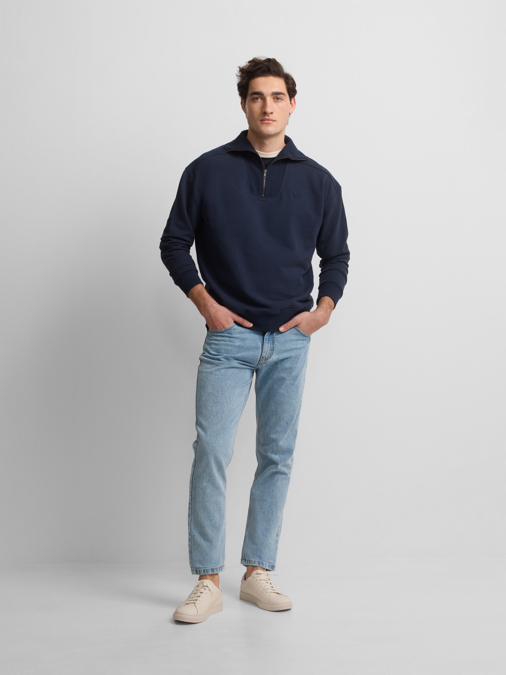 Sweat-shirt à demi-fermeture éclair cruise bleu marine