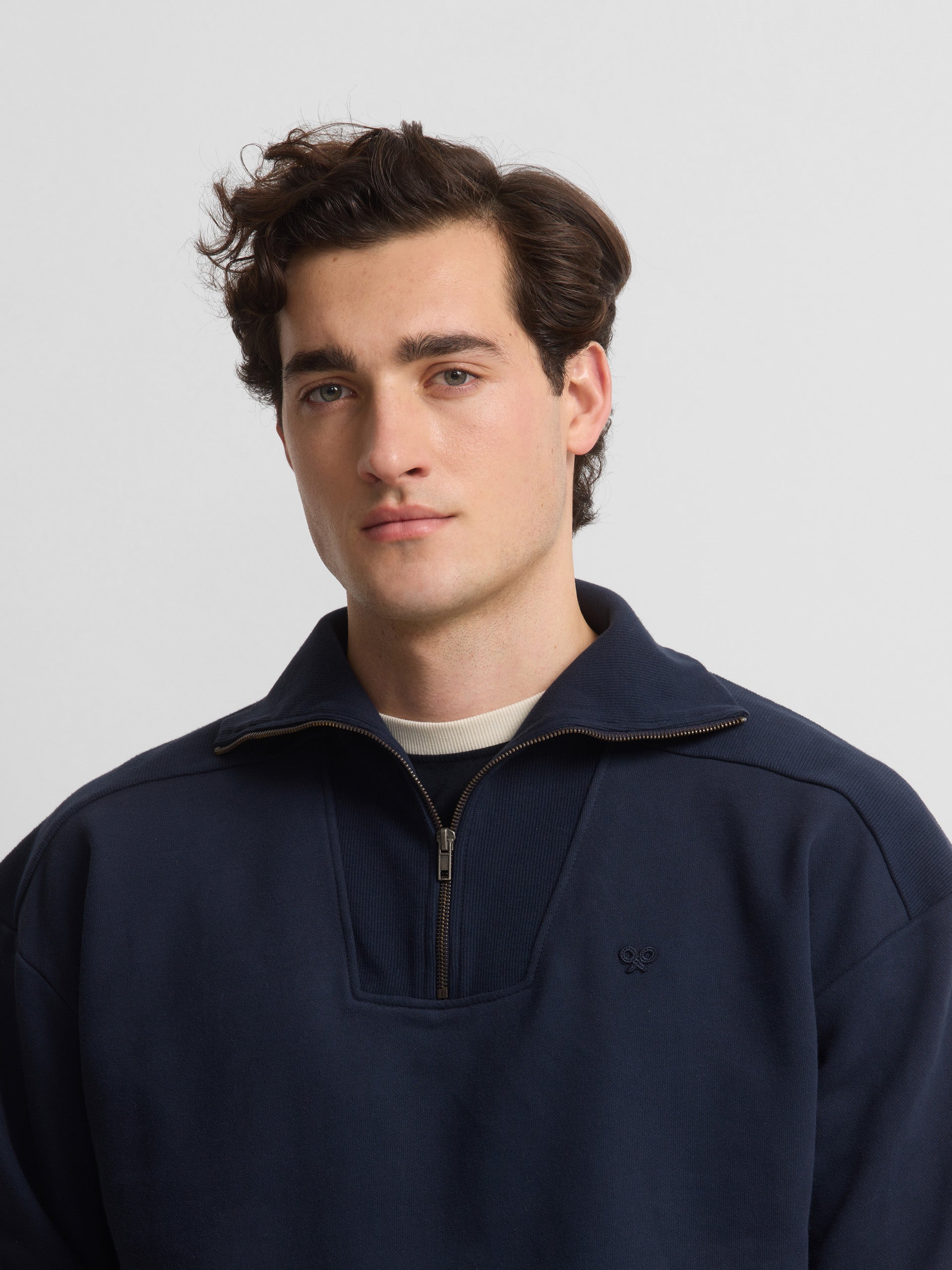Sweat-shirt à demi-fermeture éclair cruise bleu marine