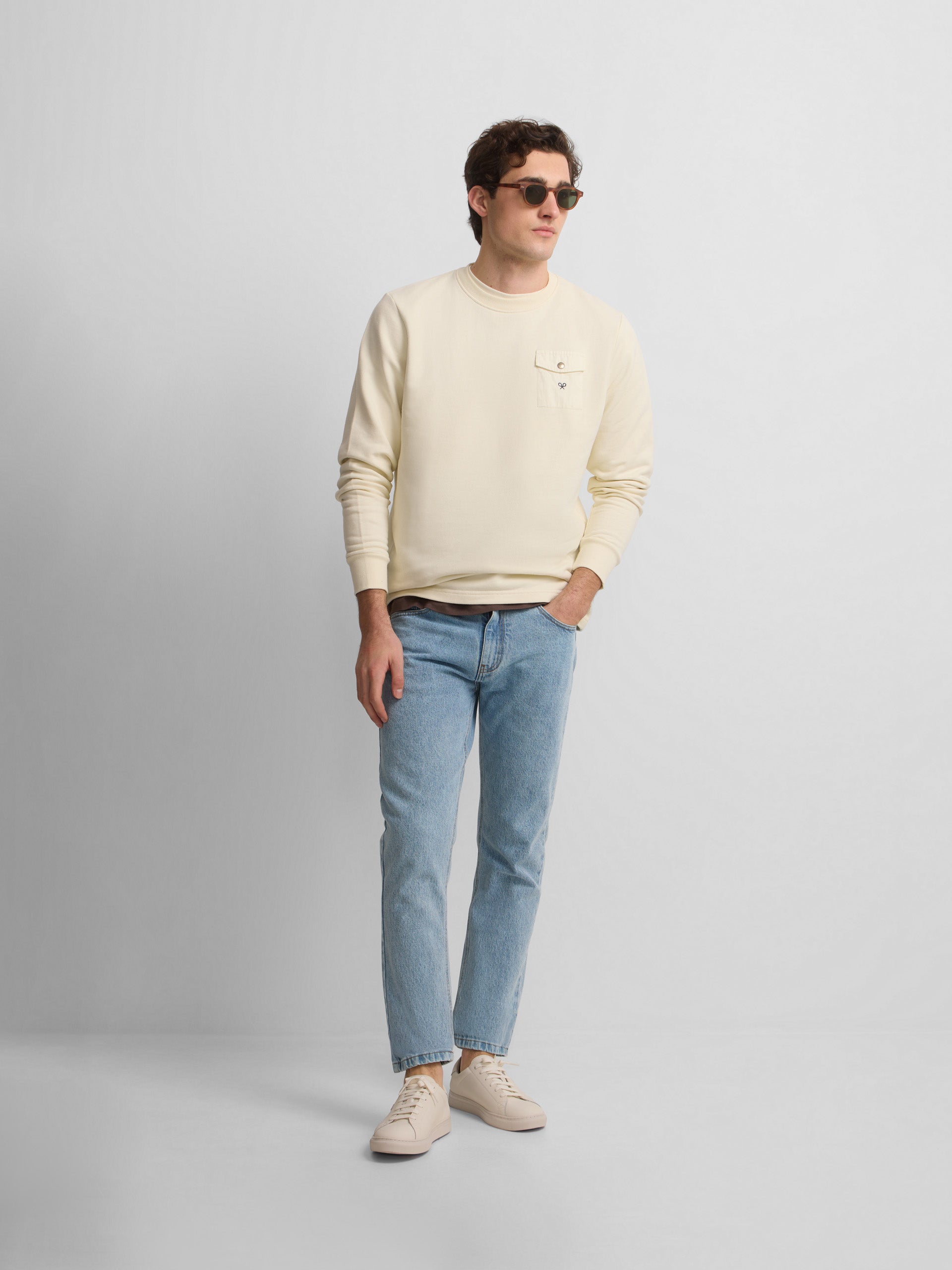 Sudadera bolsillo cruise crema