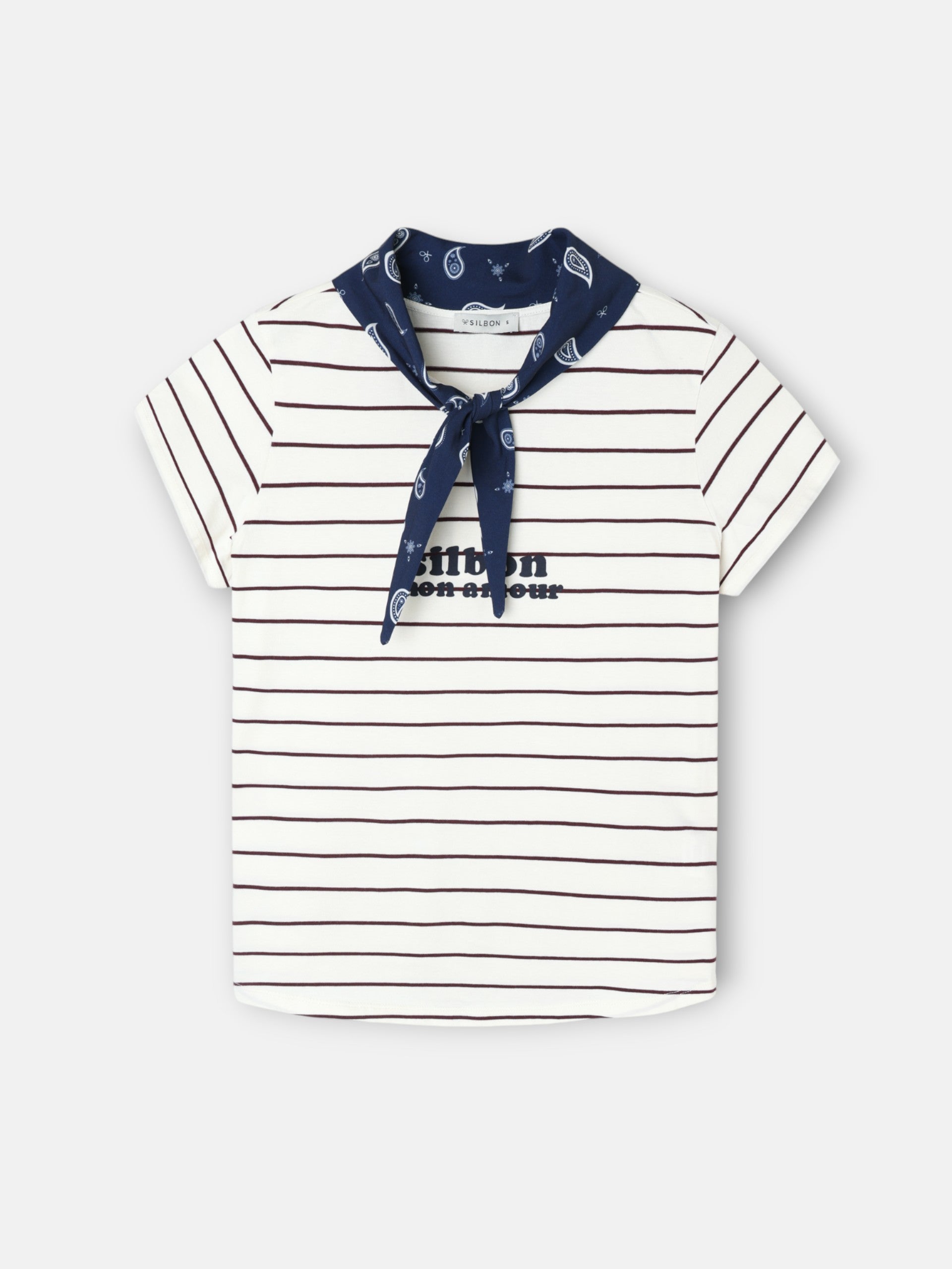 Camiseta woman aplique silbon bandana morada