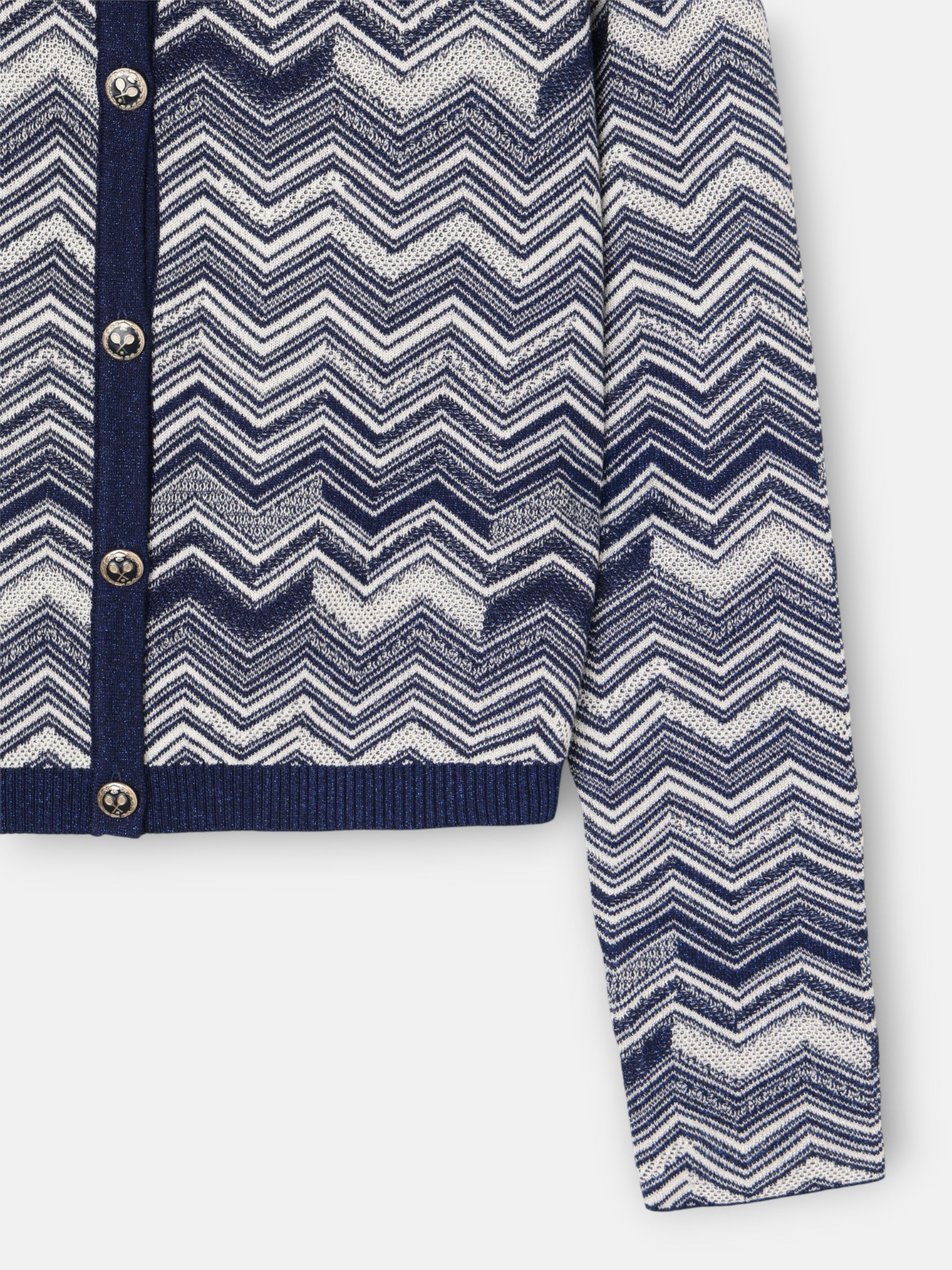 Long blue herringbone cardigan