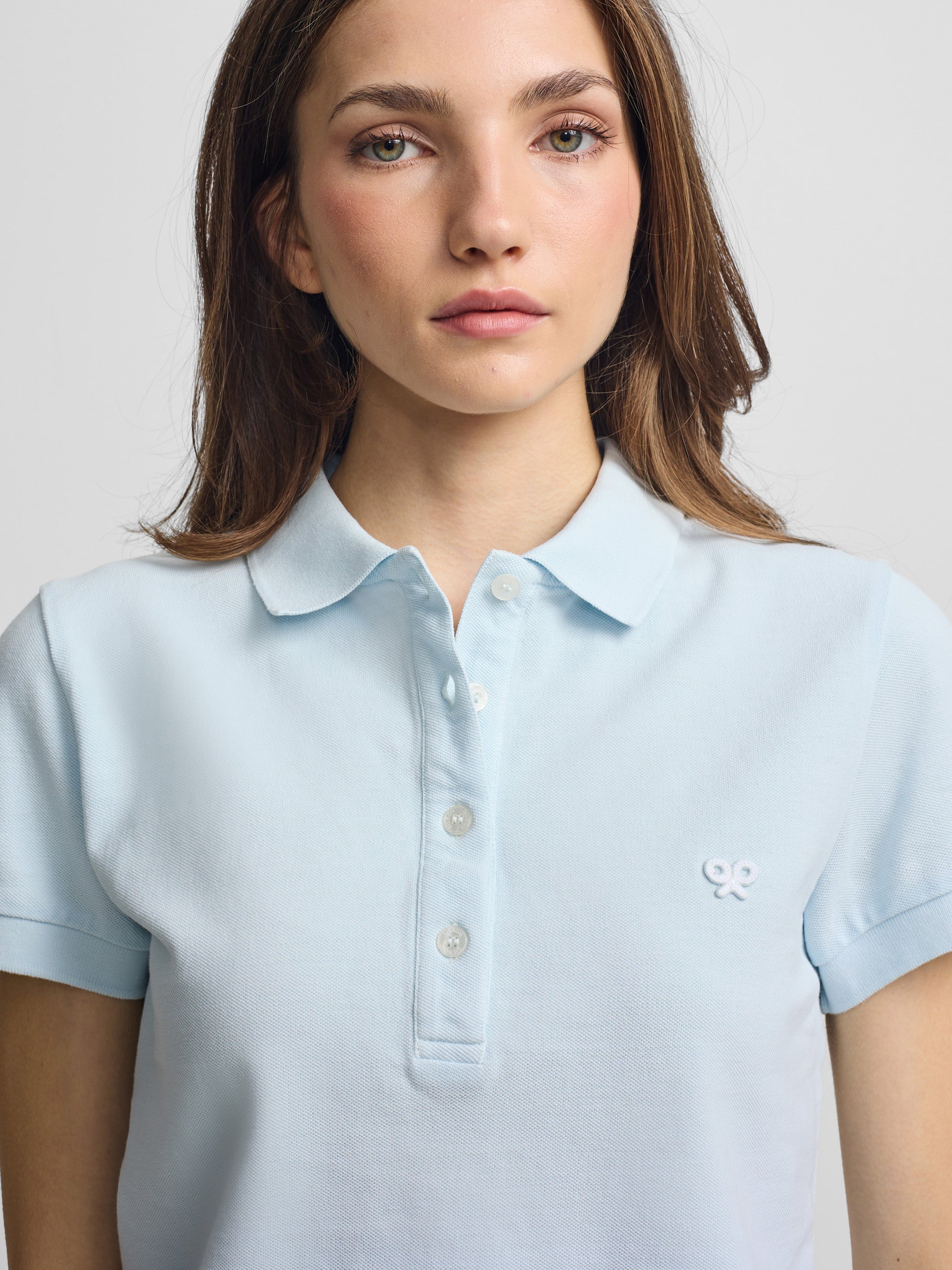 Polo woman clasico celeste