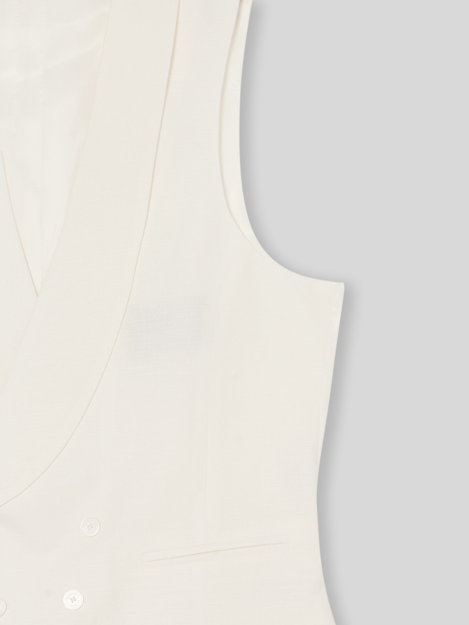 Chaleco chaque cuello redondo blanco roto