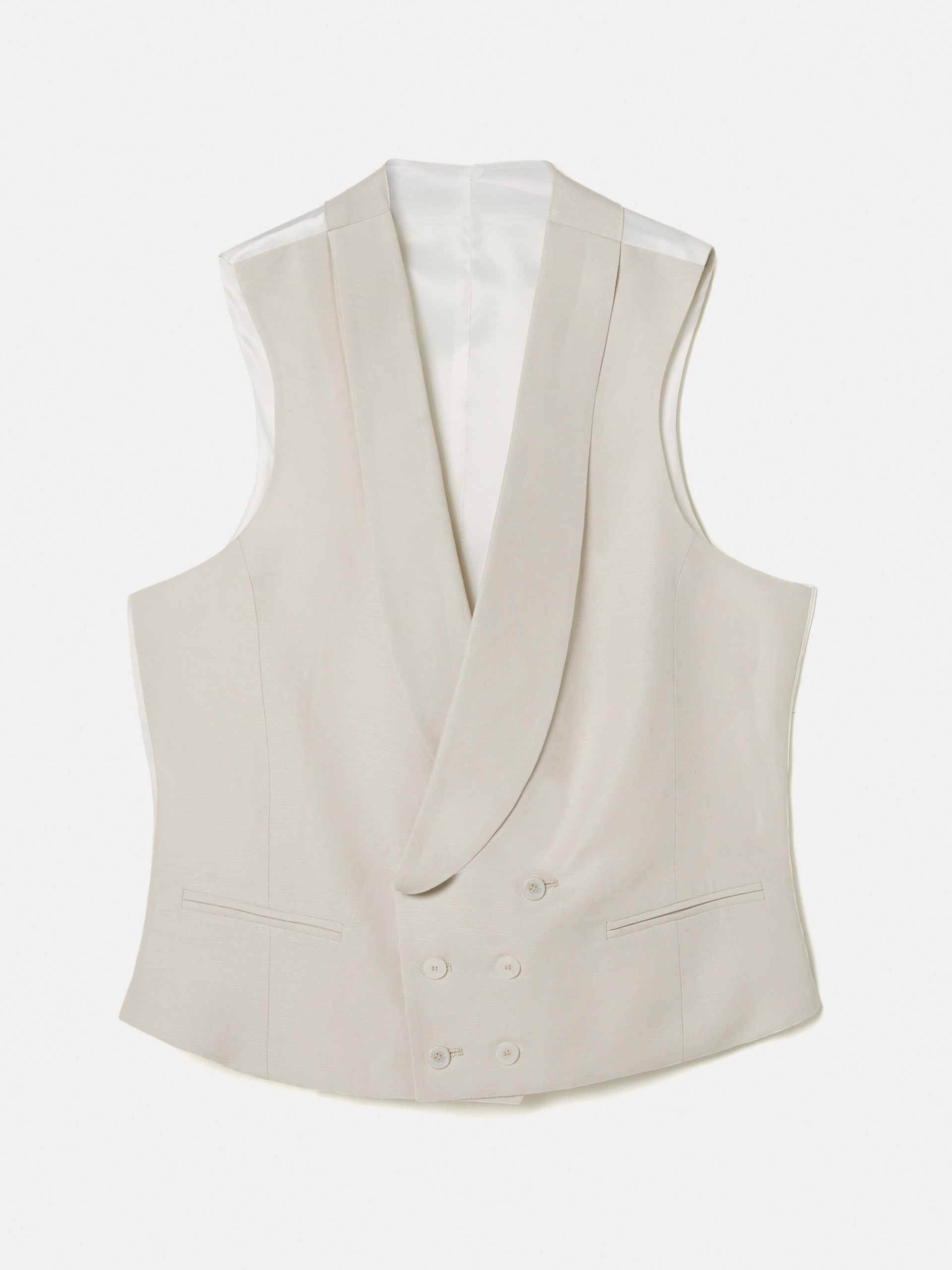 Chaleco chaque cuello redondo gris perla