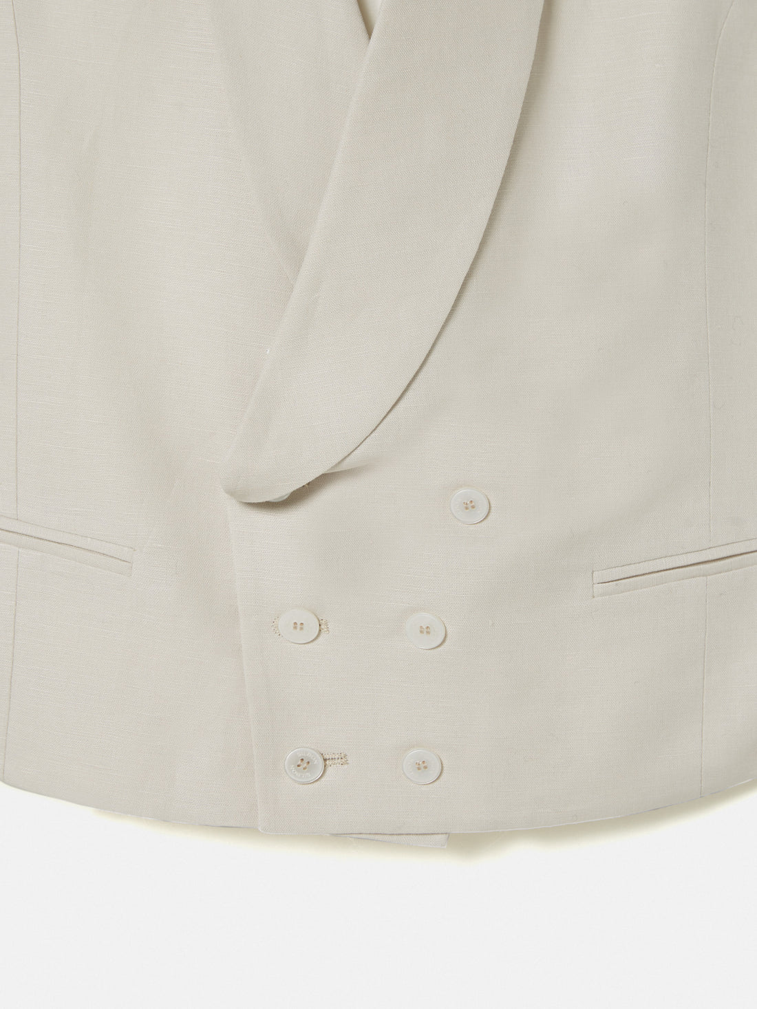 Pearl grey round neck jacket vest