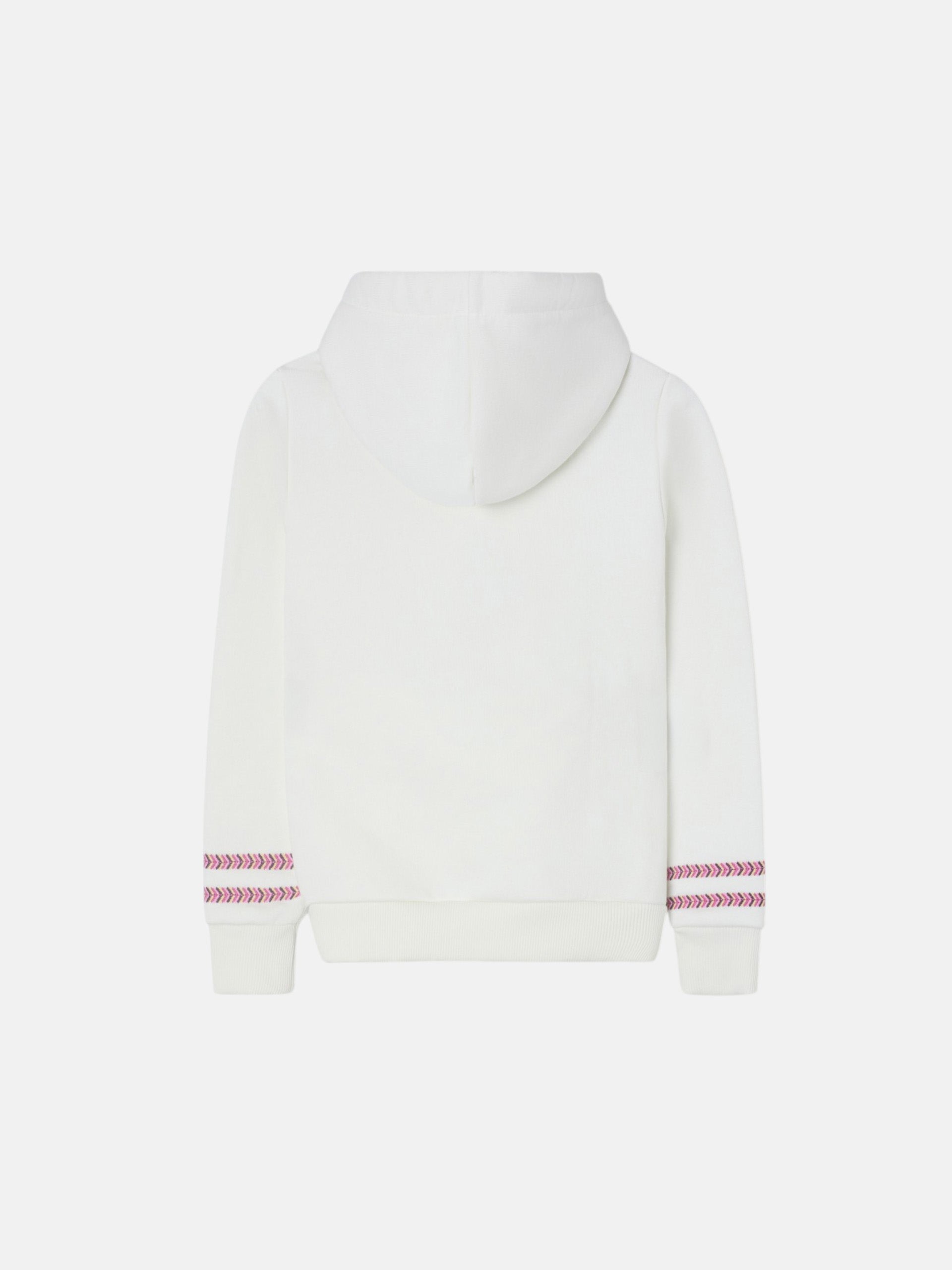 Ethnic Hooded Sweatshirt Girl Off-White