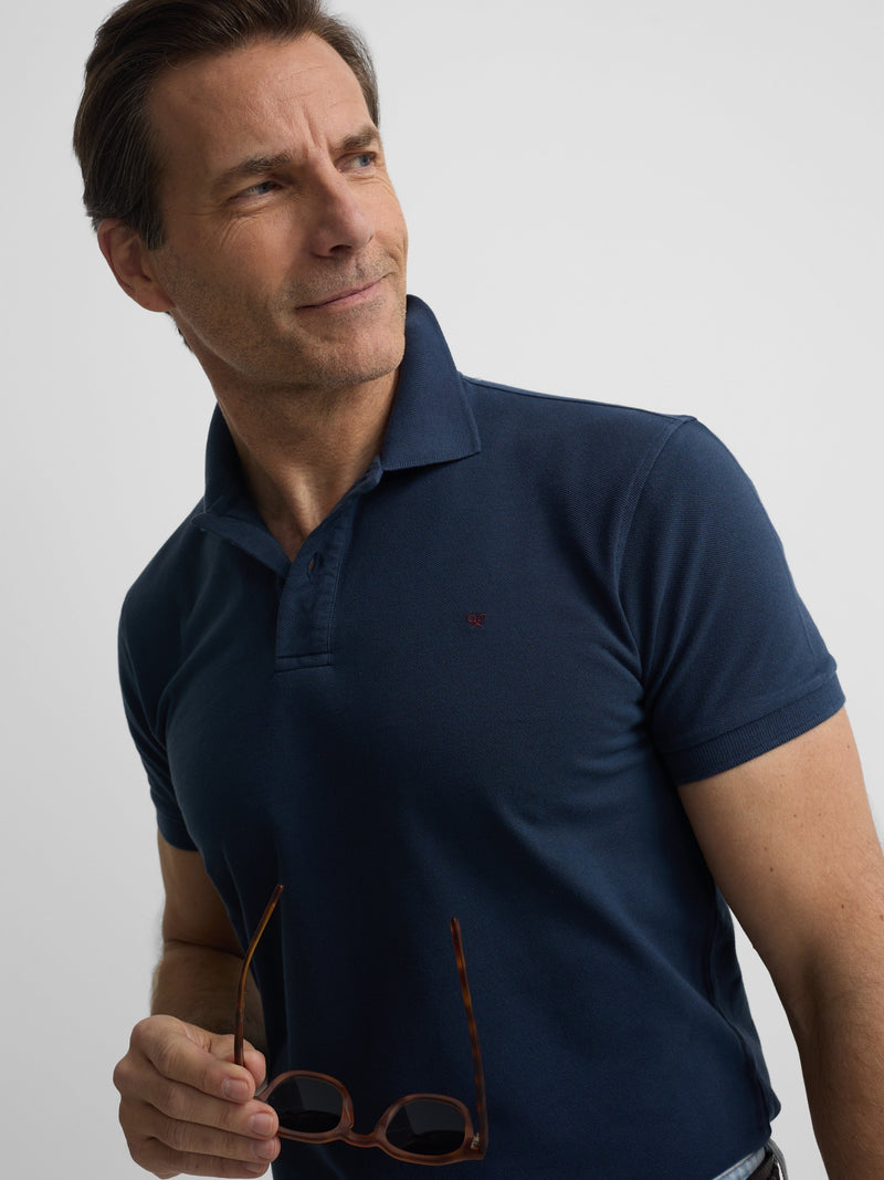 Classic plain navy blue polo