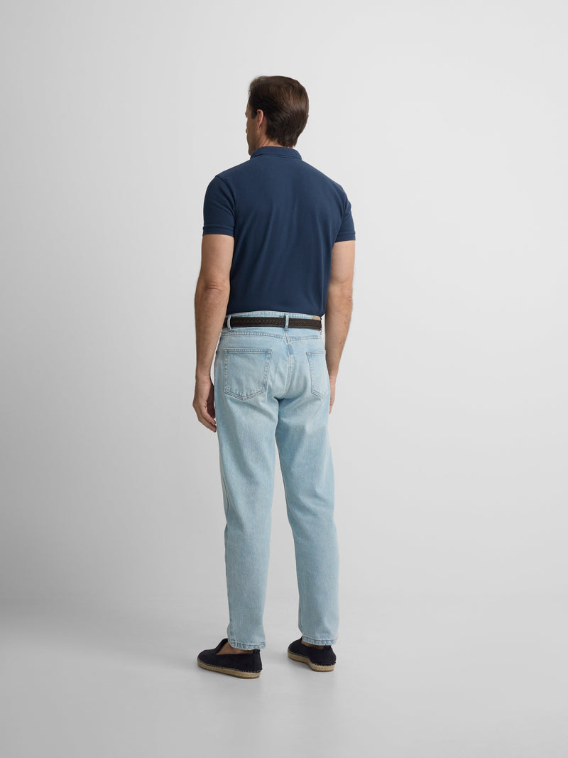 Classic plain navy blue polo