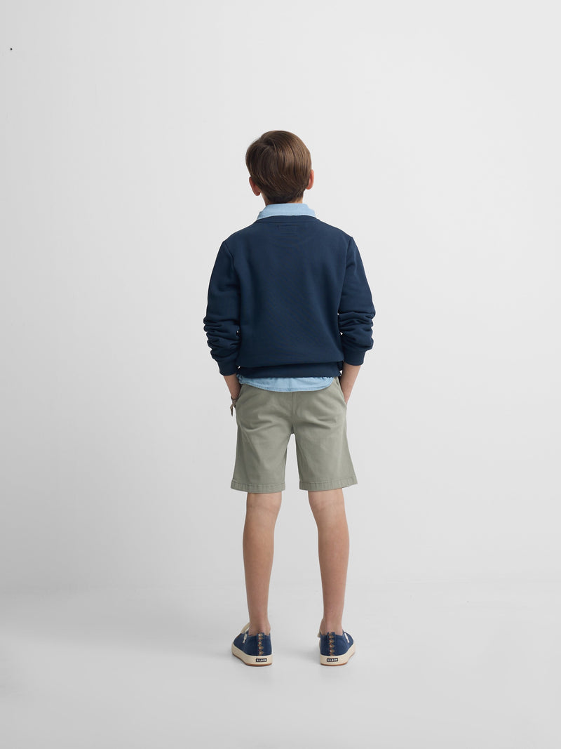 Kids navy blue mini-logo terry sweatshirt