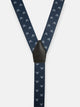 Silbon navy suspenders with white racket