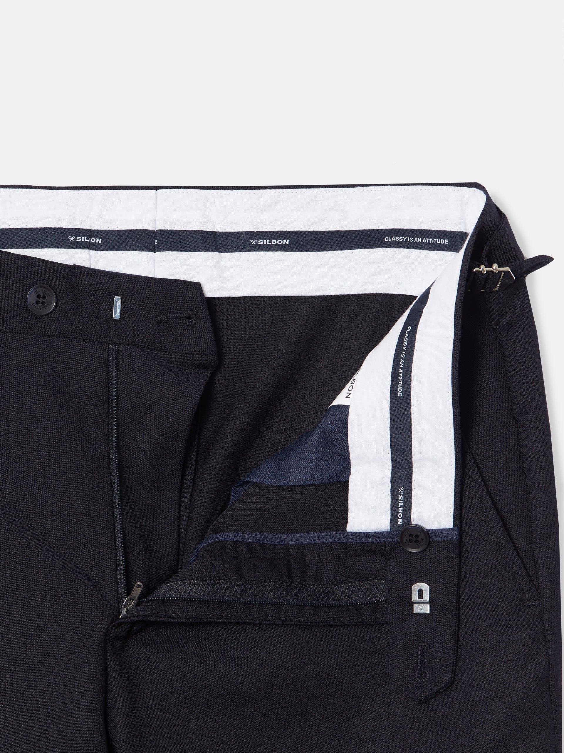 Navy blue chaque stretch trousers