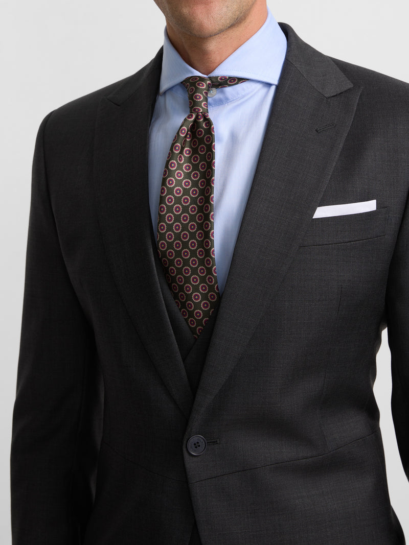 Grey stretch chaque frock coat
