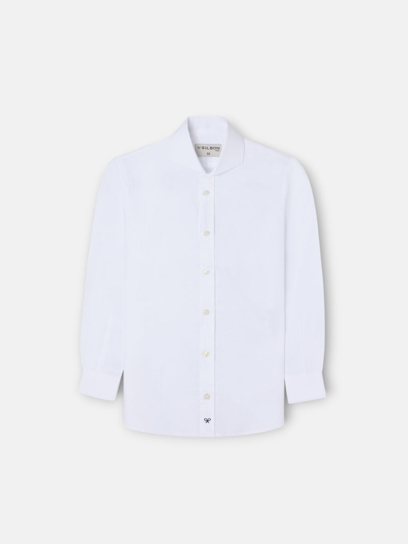 Kids' white dress shirt with simple cuff