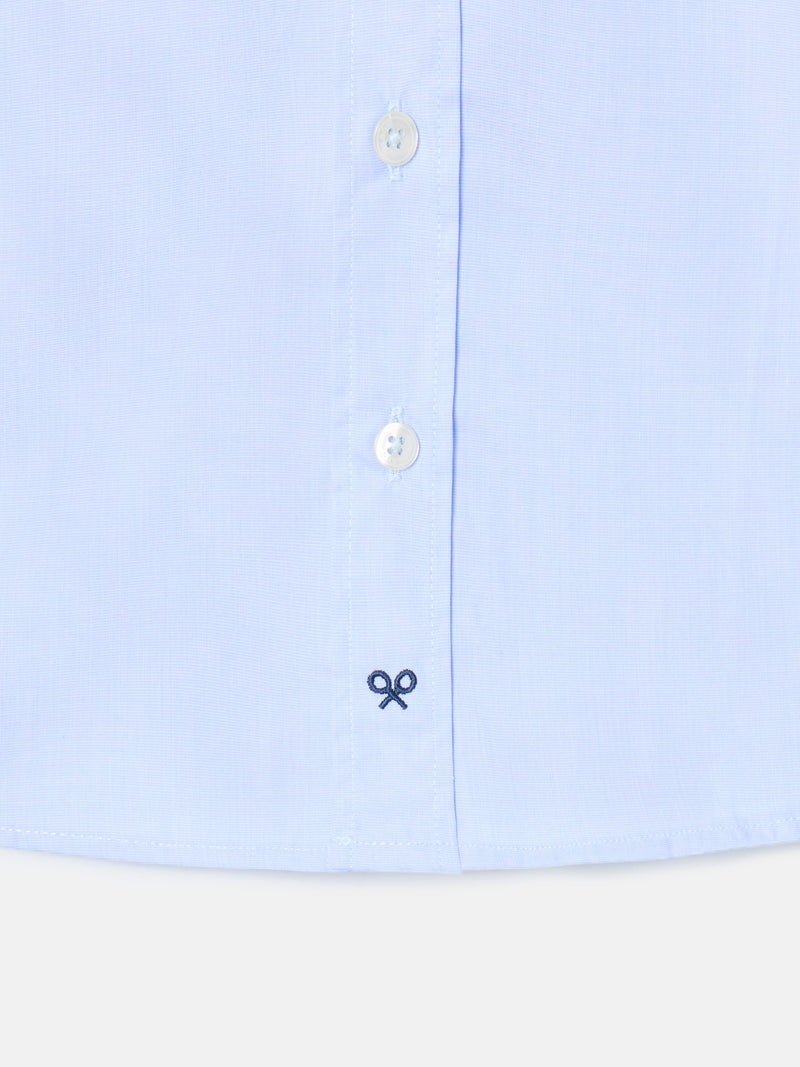 Kids dress shirt with simple cuff in light blue