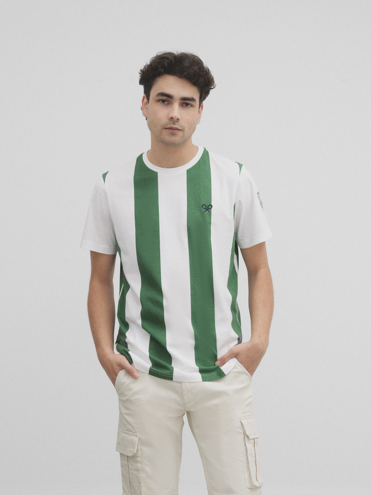 Camisola retro branca e verde Silbon branca