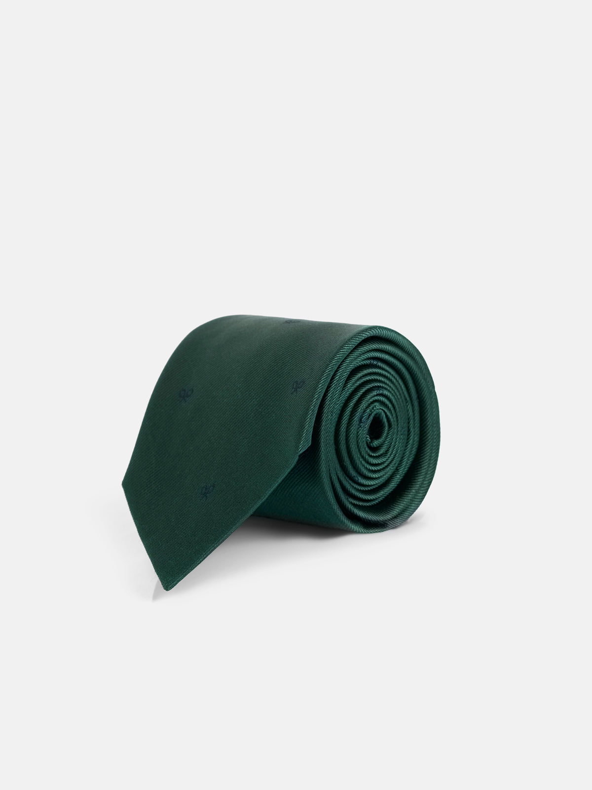 Cravate Silbon motifs raquettes vert