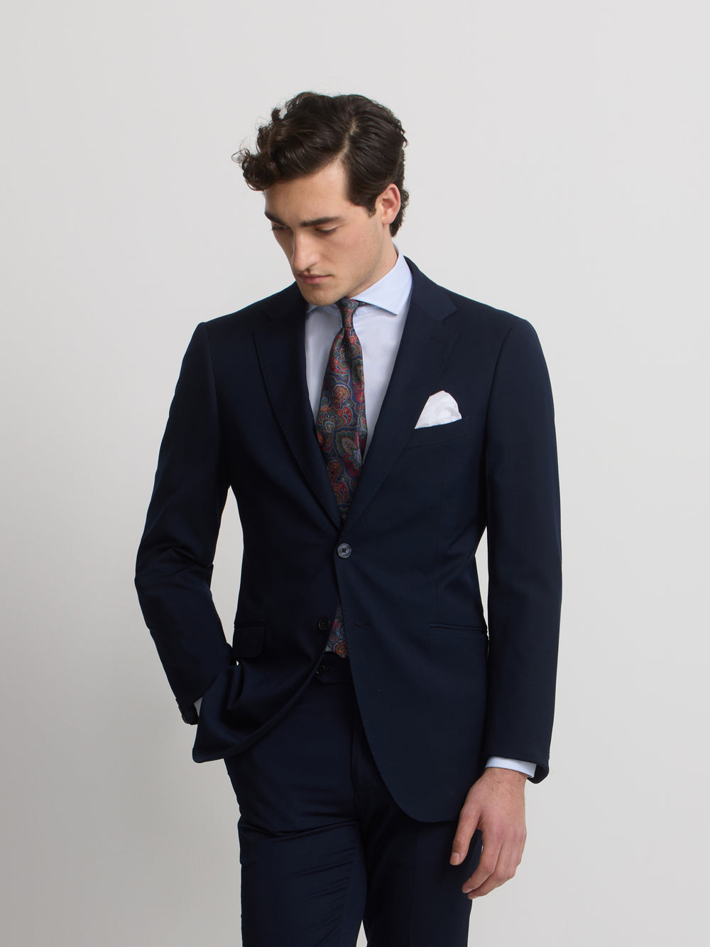 Americana traje natural stretch azul claro