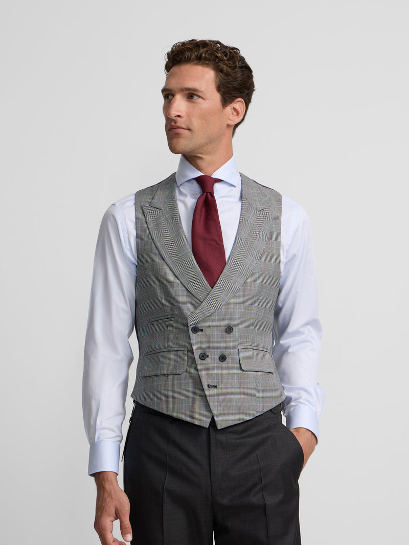 Gilet chaque tailoring prince de Galles gris